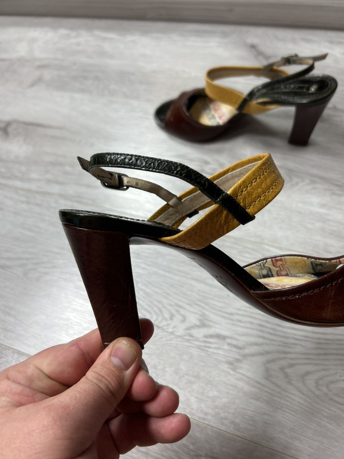 Celine Celine Multicolor Leather Slingback Open Toe Sandals Size 39 Size US 9 / IT 39 - 16 Thumbnail