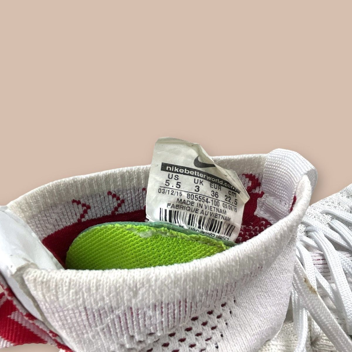 Nike Nike Flyknit Mercurial 'Triple White' Size US 5 / EU 37 - 14 Thumbnail