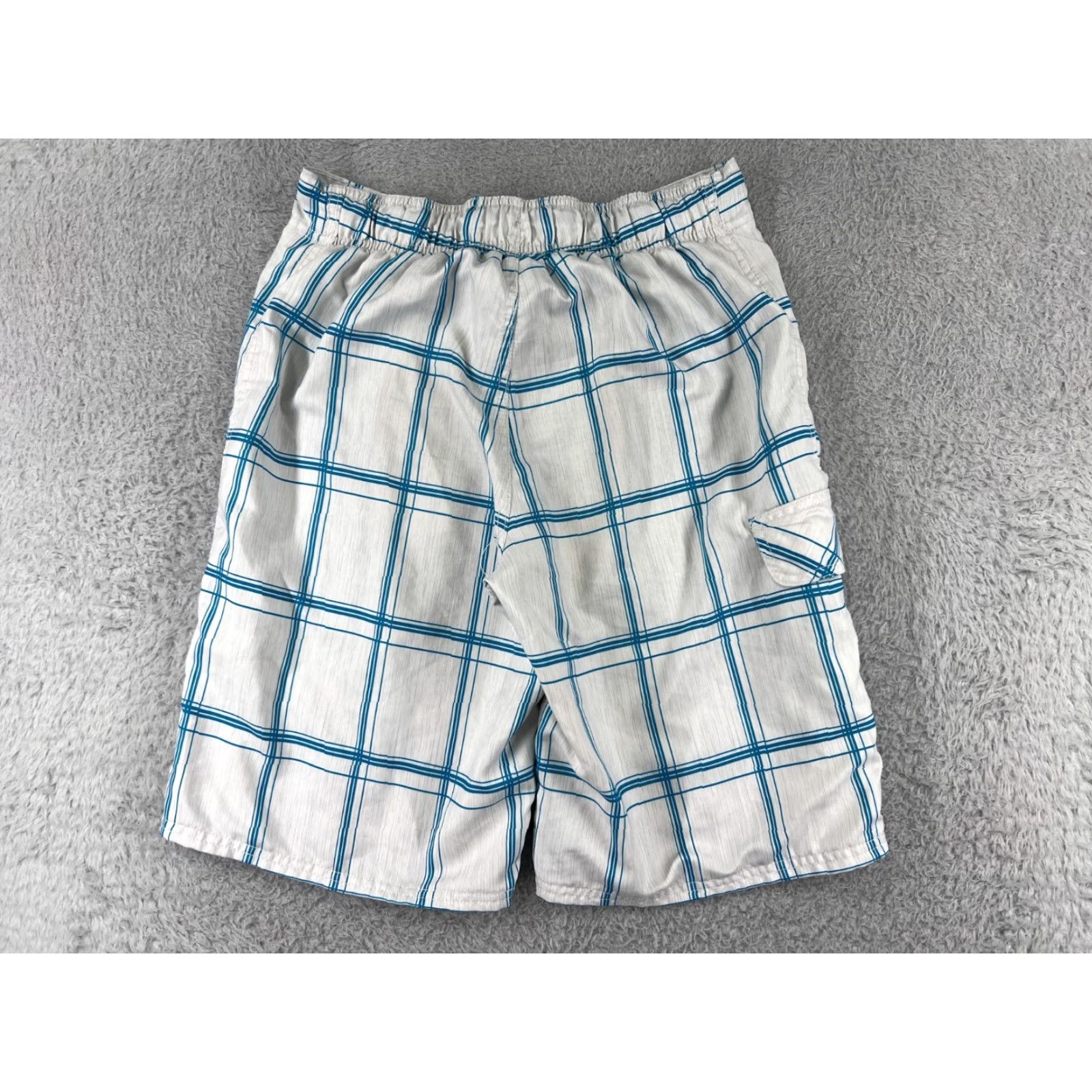 Ocean Pacific Ocean Pacific Shorts Mens Small White Blue Plaid Swim Trunks Beach Size US 29 - 2 Thumbnail