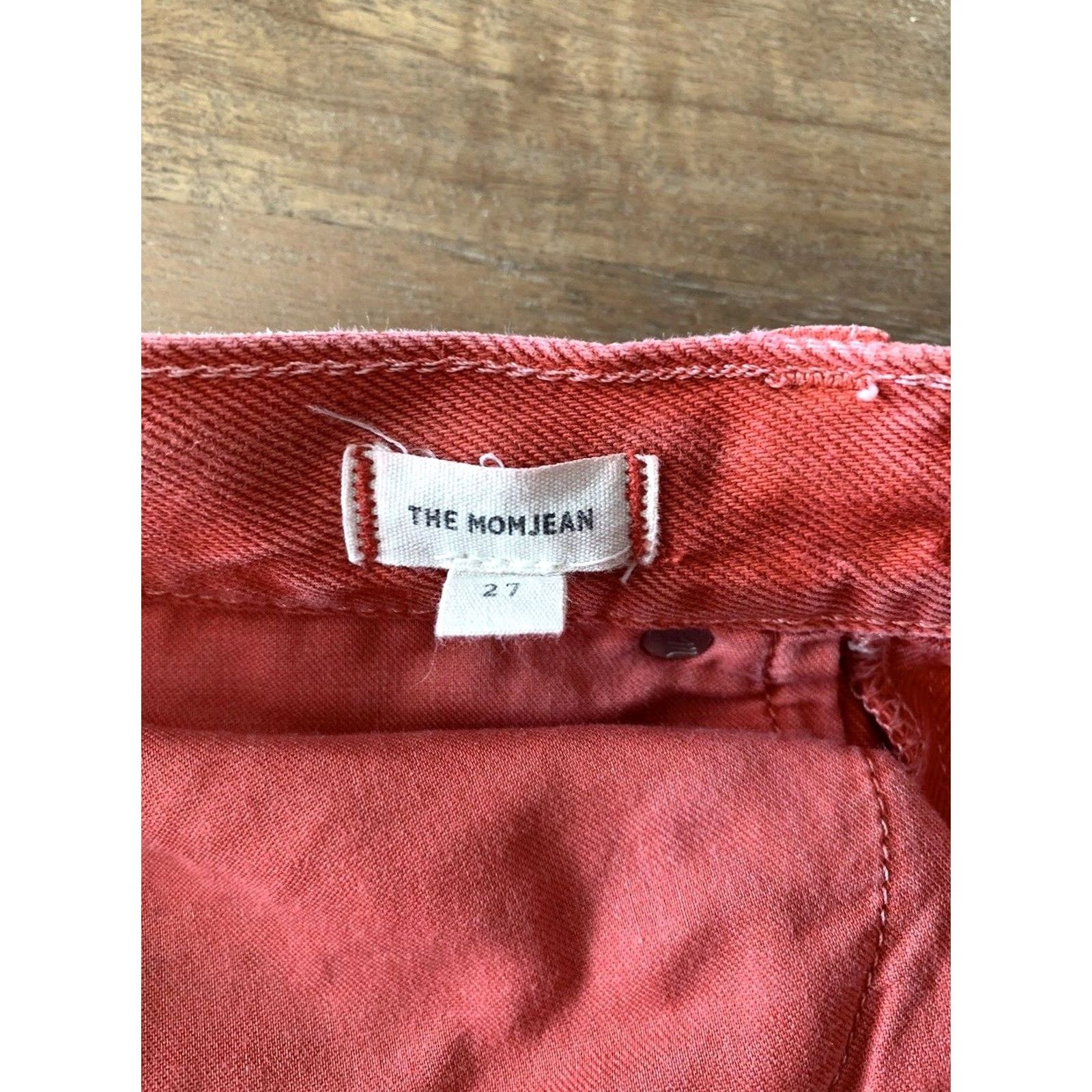 Madewell Madewell The Mom Jean Jeans Women 27 30x26 Red Orange Denim Tapered Hi-Rise 5-Pocket Size 27" / US 4 / IT 40 - 5 Thumbnail