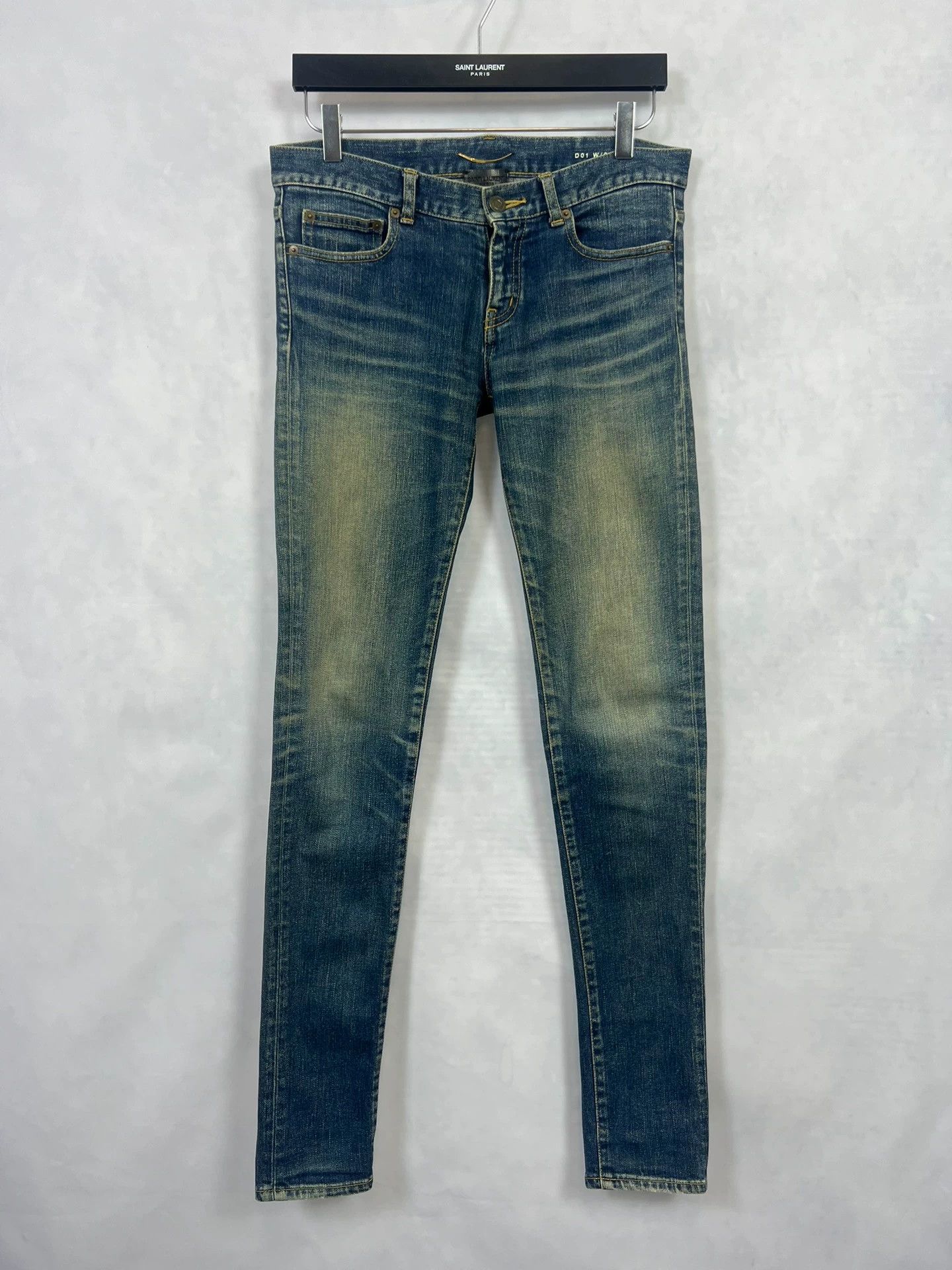 Saint Laurent Paris SLP 13fw navy slim fit distressed jeans 28 Size US 28 / EU 44 - 1 Thumbnail