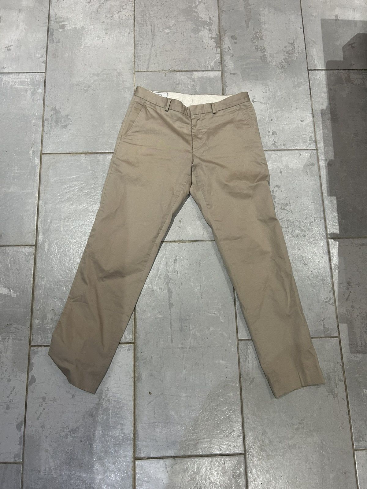 AMI AMI Alexandre Mattiussi Beige Low Waisted Pants Size US 38 / EU 54 - 1 Thumbnail