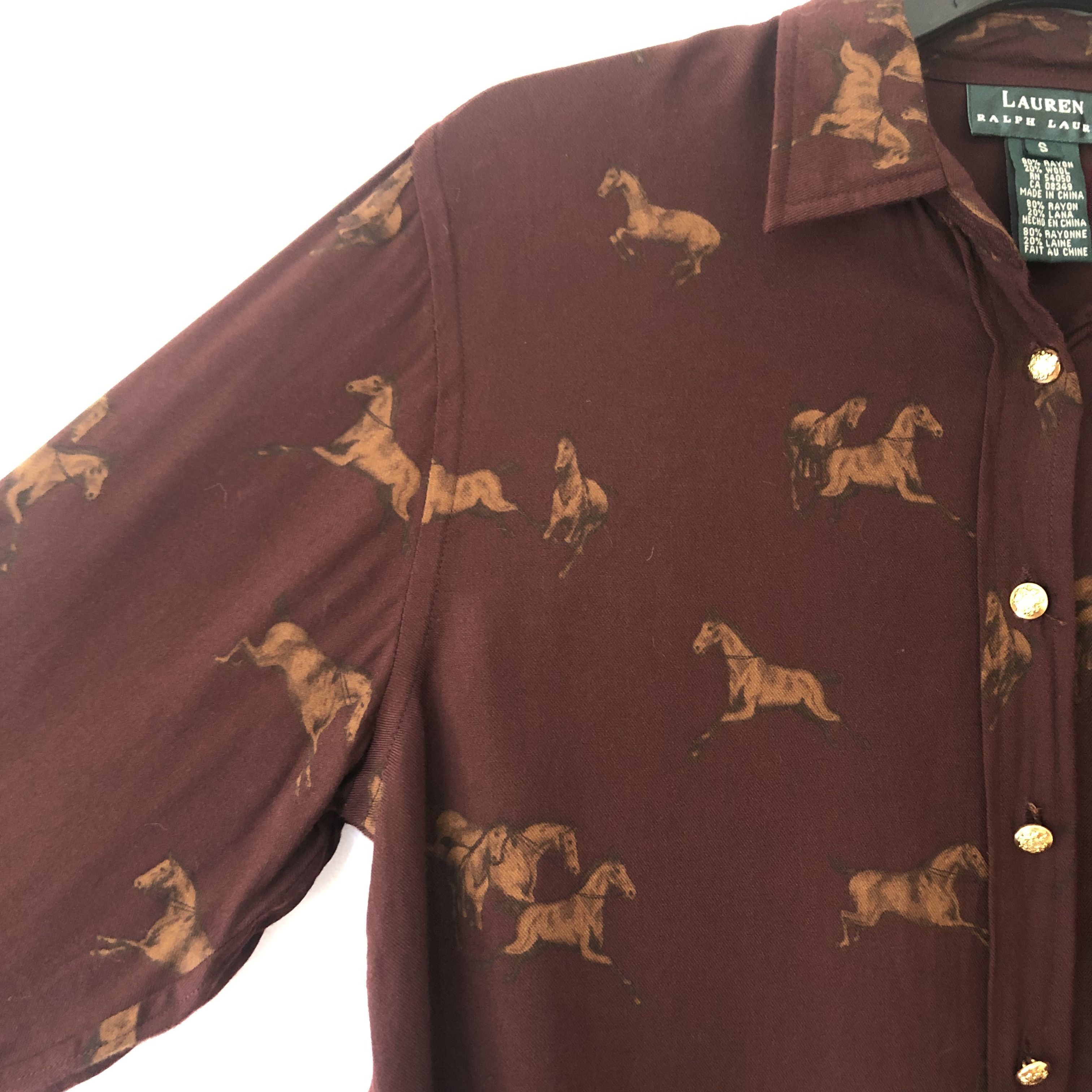Lauren Ralph Lauren Lauren Ralph Lauren Women's Shirt Horse Print Rayon/Wool Size S / US 4 / IT 40 - 8 Thumbnail
