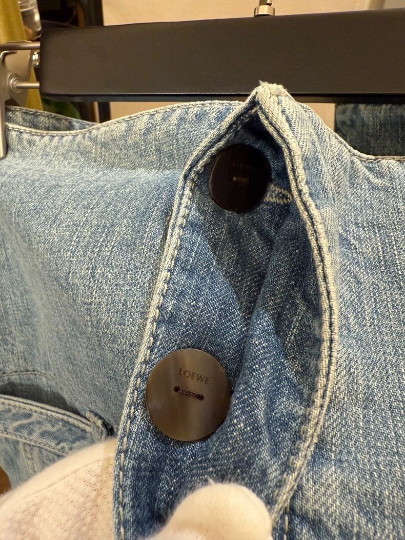 Loewe LOEWE Blue high waist belt tie wide leg women's jeans Size 25" / US 0 / IT 36 - 4 Thumbnail