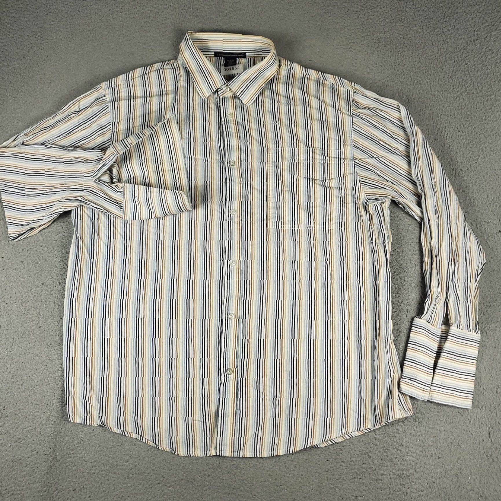 Vintage Marithe Francois Girbaud Shirt Men 3XL Blue Striped Button-Up Long Sleeve Mens Size US XXL / EU 58 / 5 - 2 Thumbnail