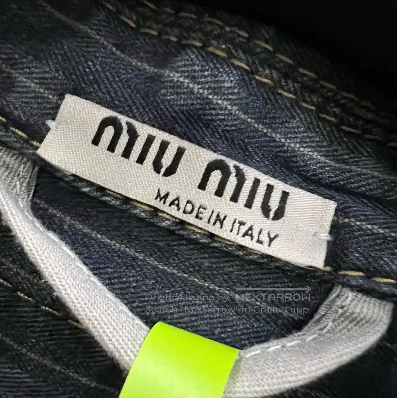 Miu Miu Miu Miu Striped Blue Cotton Jacket for Women . Size XXS / US 00 / IT 34 - 6 Thumbnail