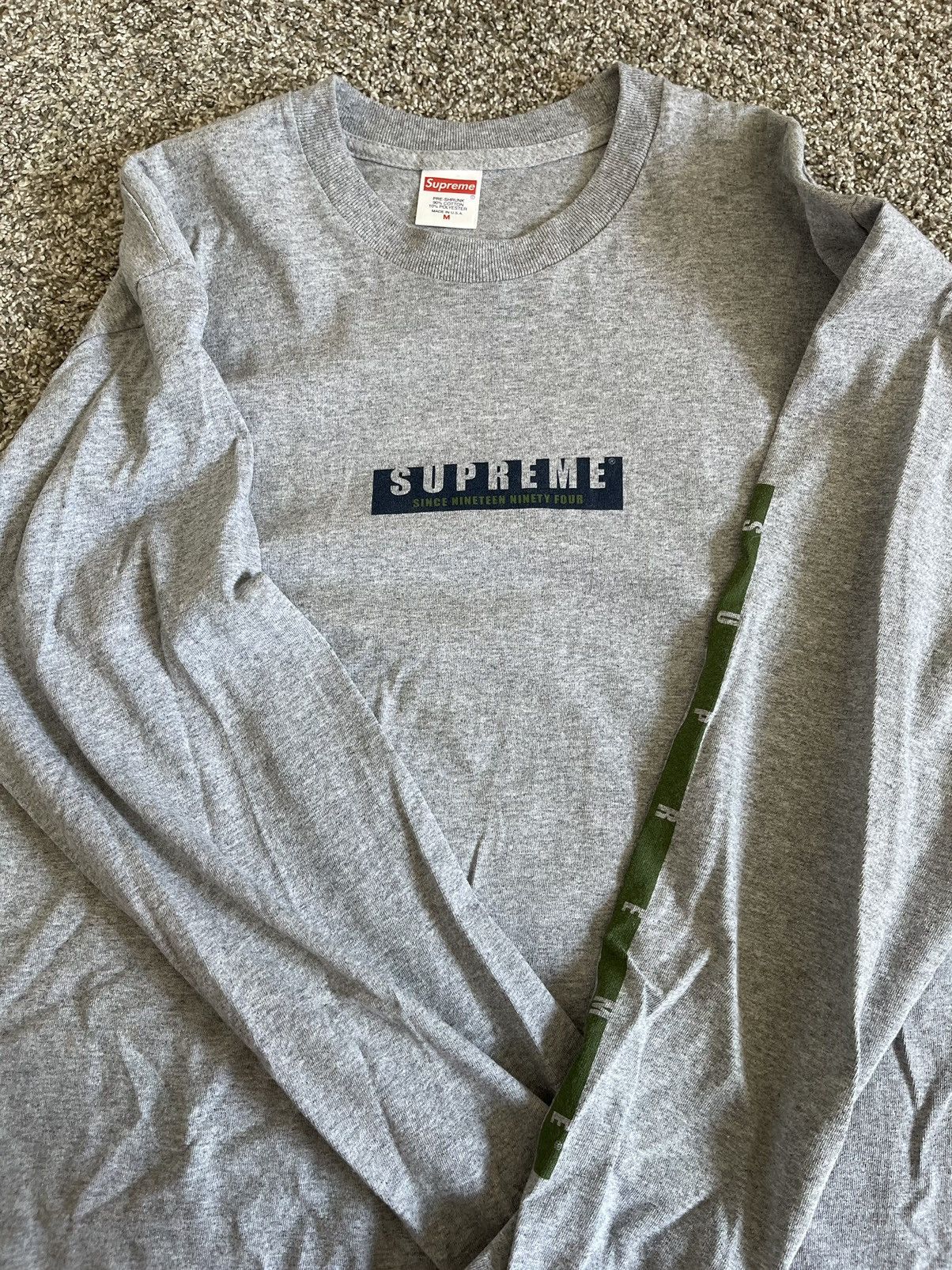 Supreme Supreme FW18 1994 Long Sleeve Tee Grey M Size US M / EU 48-50 / 2 - 3 Thumbnail
