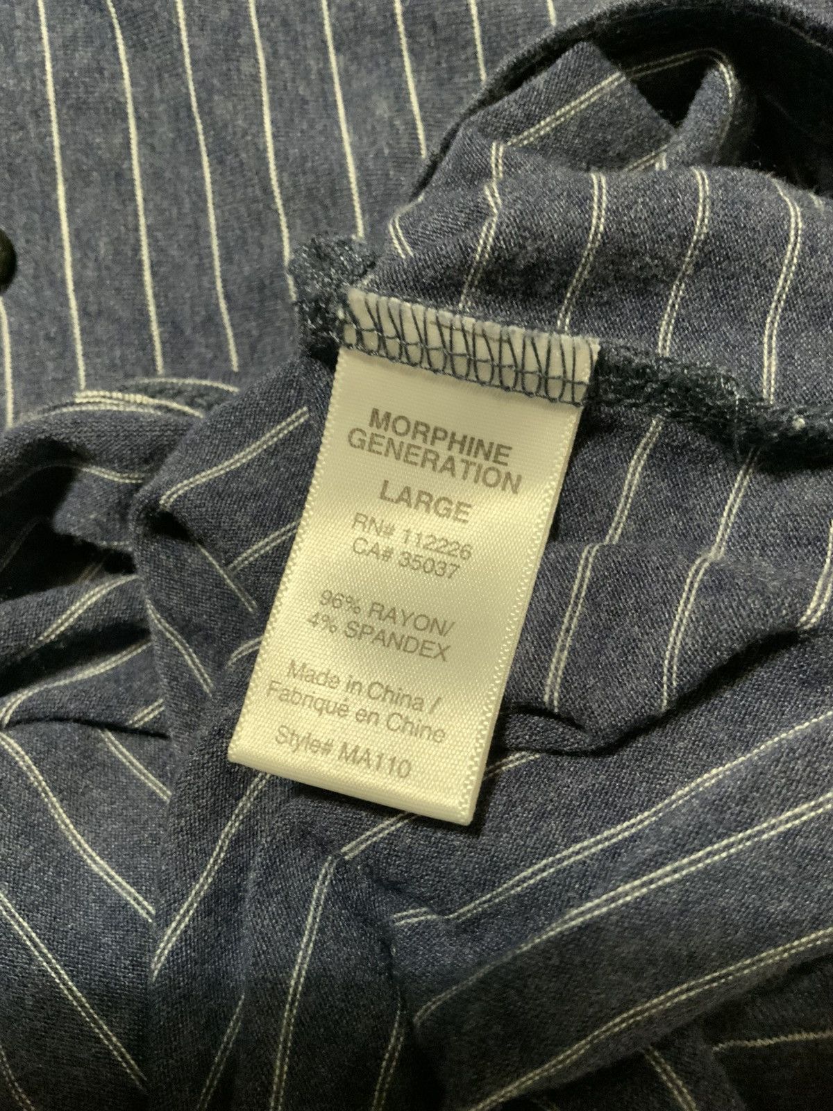 Other Morphine Generation Striped Stretch Rayon Pocket Polo Shirt Size US L / EU 52-54 / 3 - 6 Thumbnail
