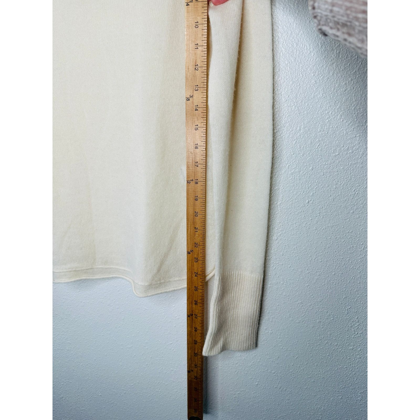 James Perse James Perse Cream Long Sleeve V Neck Cashmere Sweater 4 / XL Size XL / US 12-14 / IT 48-50 - 13 Thumbnail