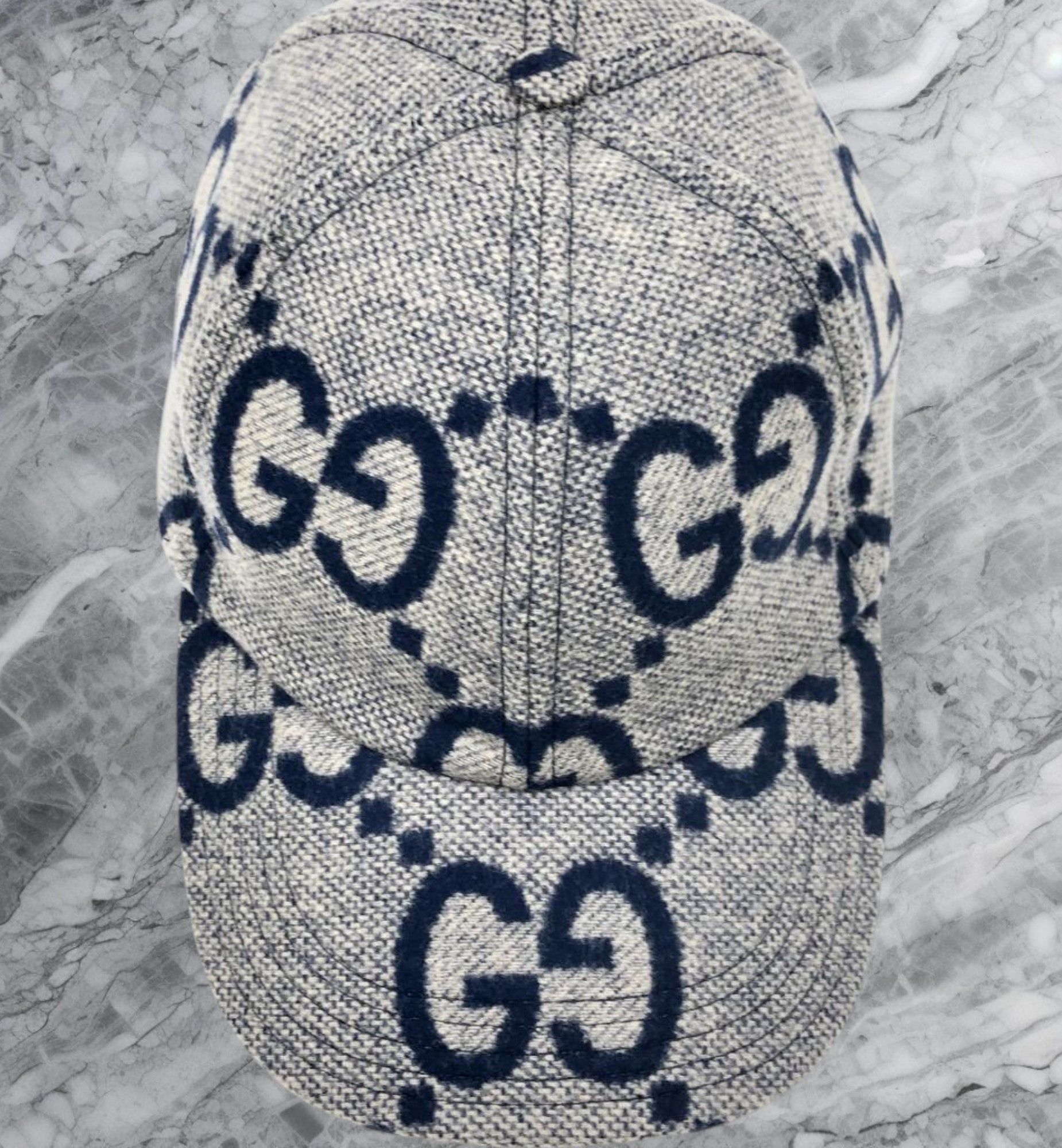 Gucci Gucci GG Monogram Jumbo Wool Canvas Baseball Cap Hat Size ONE SIZE - 8 Thumbnail