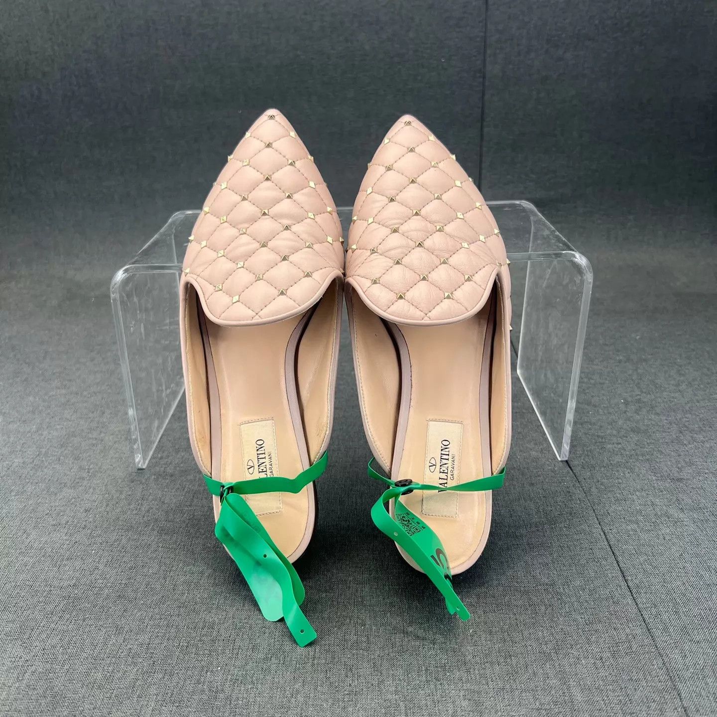Valentino Valentino Nude Studded Quilted Pointed Mule 38.5 Boxed New Size US 8 / IT 38 - 5 Thumbnail
