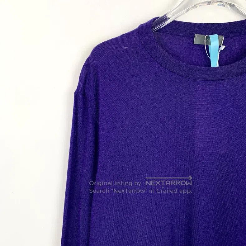 Dior Dior Purple bee embroidered wool round-neck long-sleeved s Size US L / EU 52-54 / 3 - 3 Thumbnail