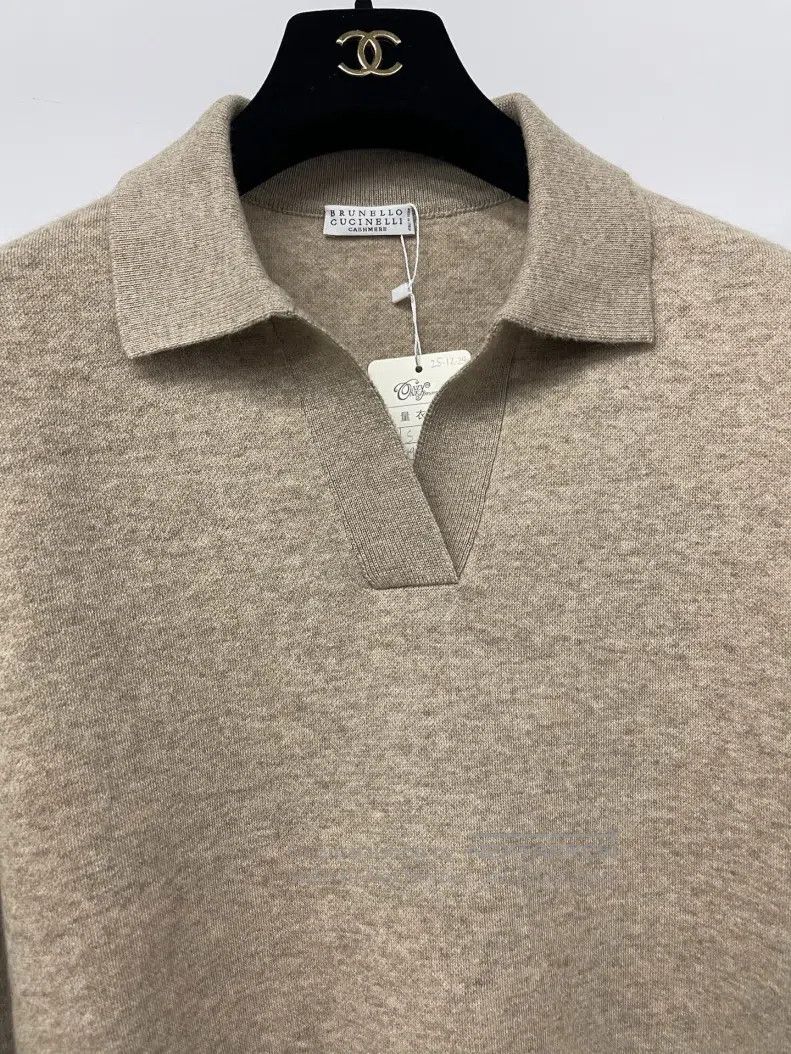 Brunello Cucinelli Brunello Cucinelli Collar Cashmere Knit Long Sleeve Top Size S / US 4 / IT 40 - 3 Thumbnail