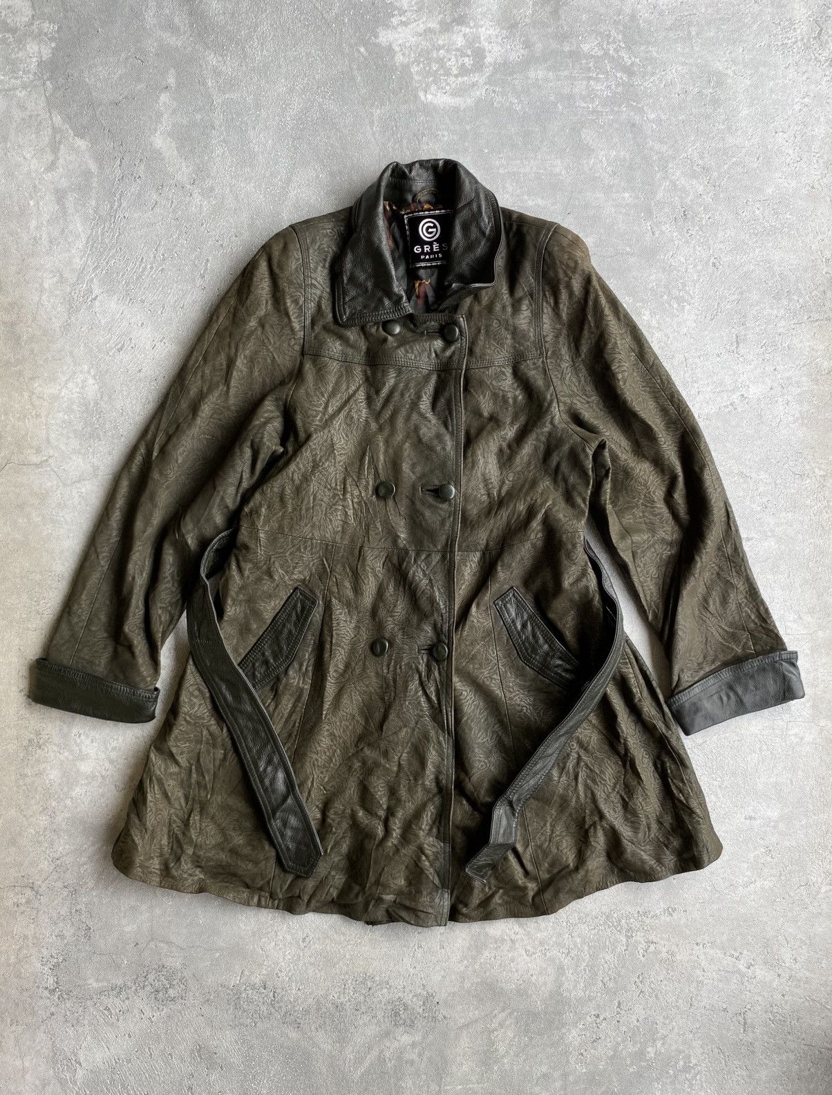 Designer × Vintage Vintage GRES Paris Leather Coat Size M / US 6-8 / IT 42-44 - 1 Thumbnail