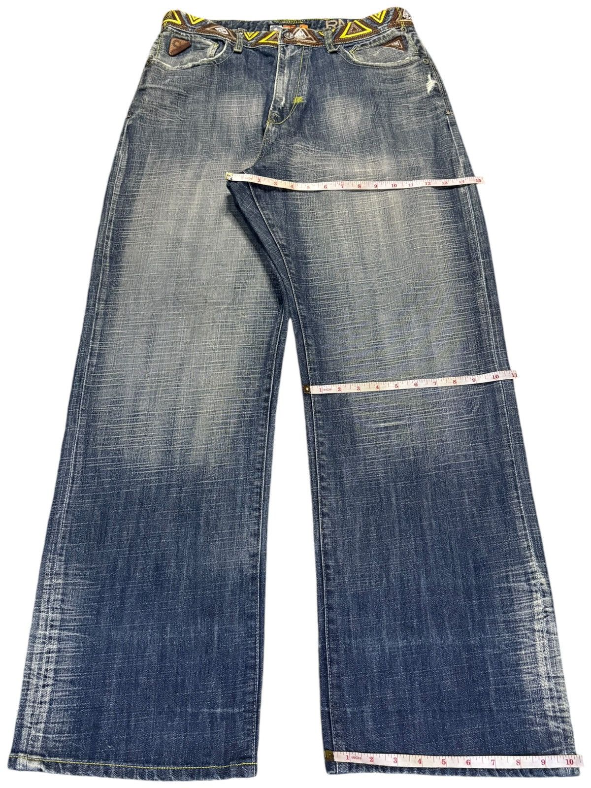 Akademiks × Japanese Brand Vintage Akademiks Diamond Embroidered Wide Leg Baggy Jeans Size US 34 / EU 50 - 15 Thumbnail