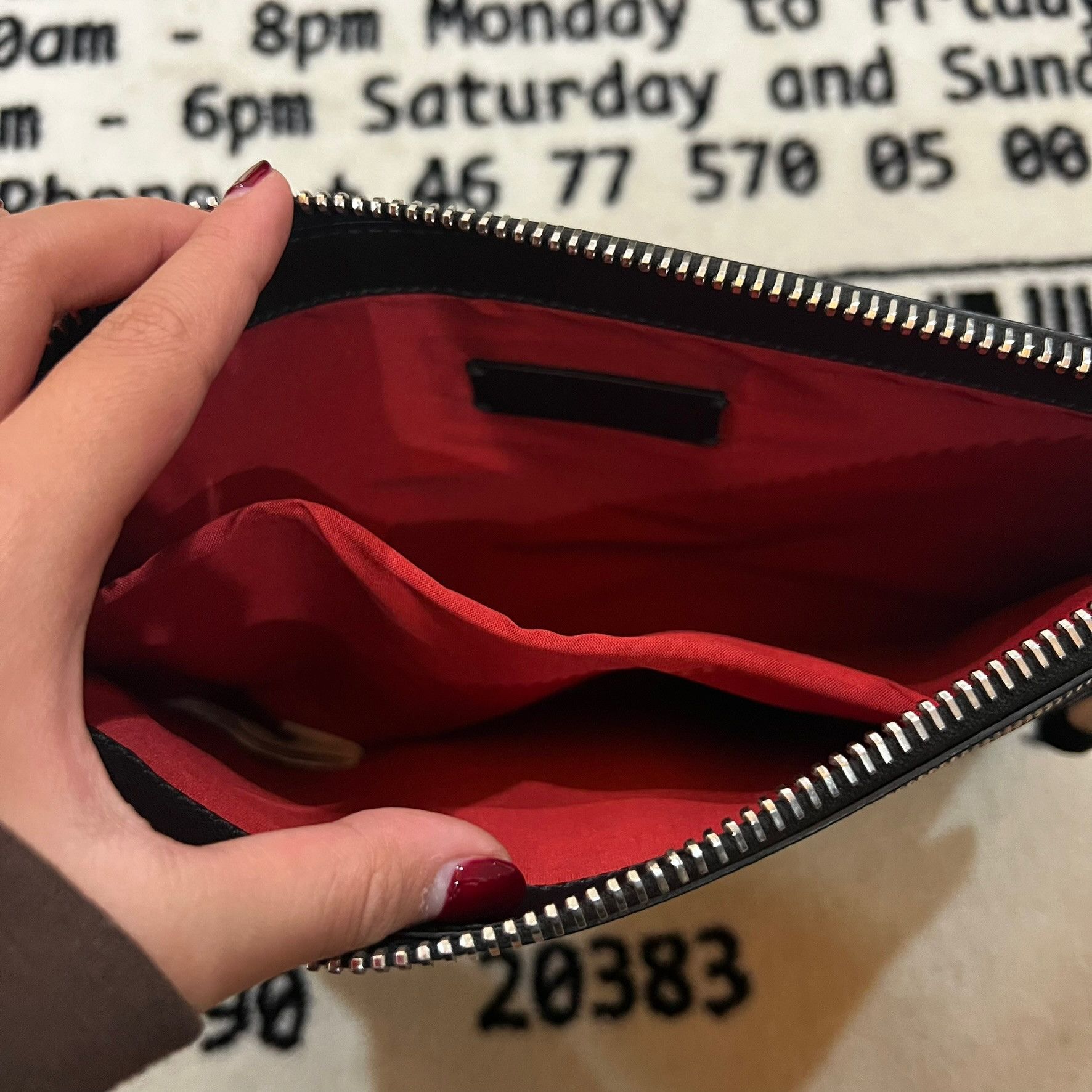 Moncler Moncler Padded Puffer Leather Pouch w/ Tricolor Wrist Strap Size ONE SIZE - 4 Thumbnail