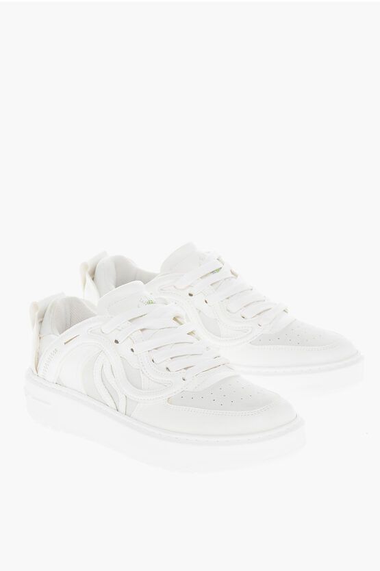 image of Stella Mccartney Sustainable Leather Wave Low-Top Sneakers in White, Women's (Size 7)