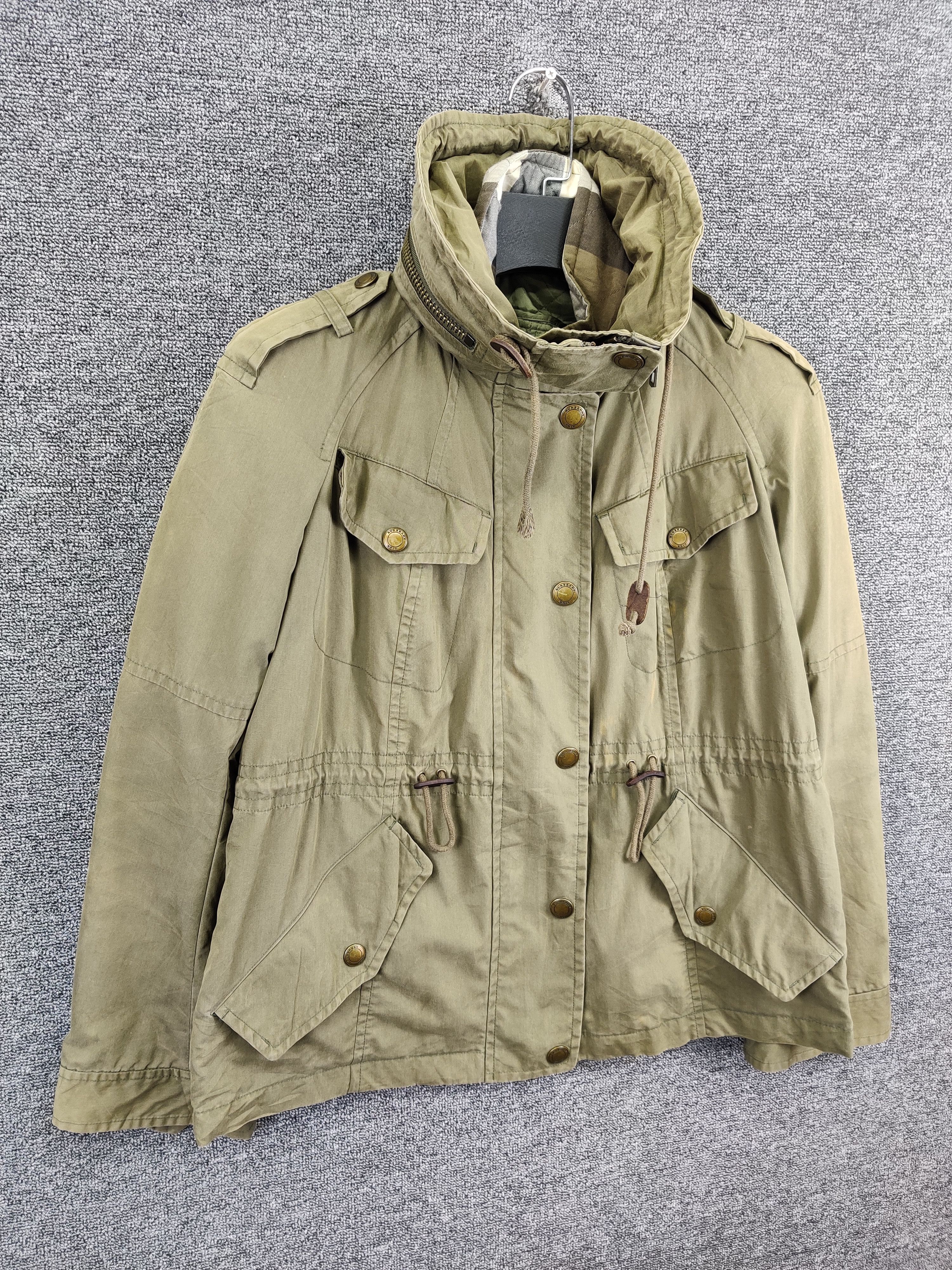 Burberry Rare 🔥 Vintage Burberry Brit Military Jacket Olive Green Size US M / EU 48-50 / 2 - 6 Thumbnail