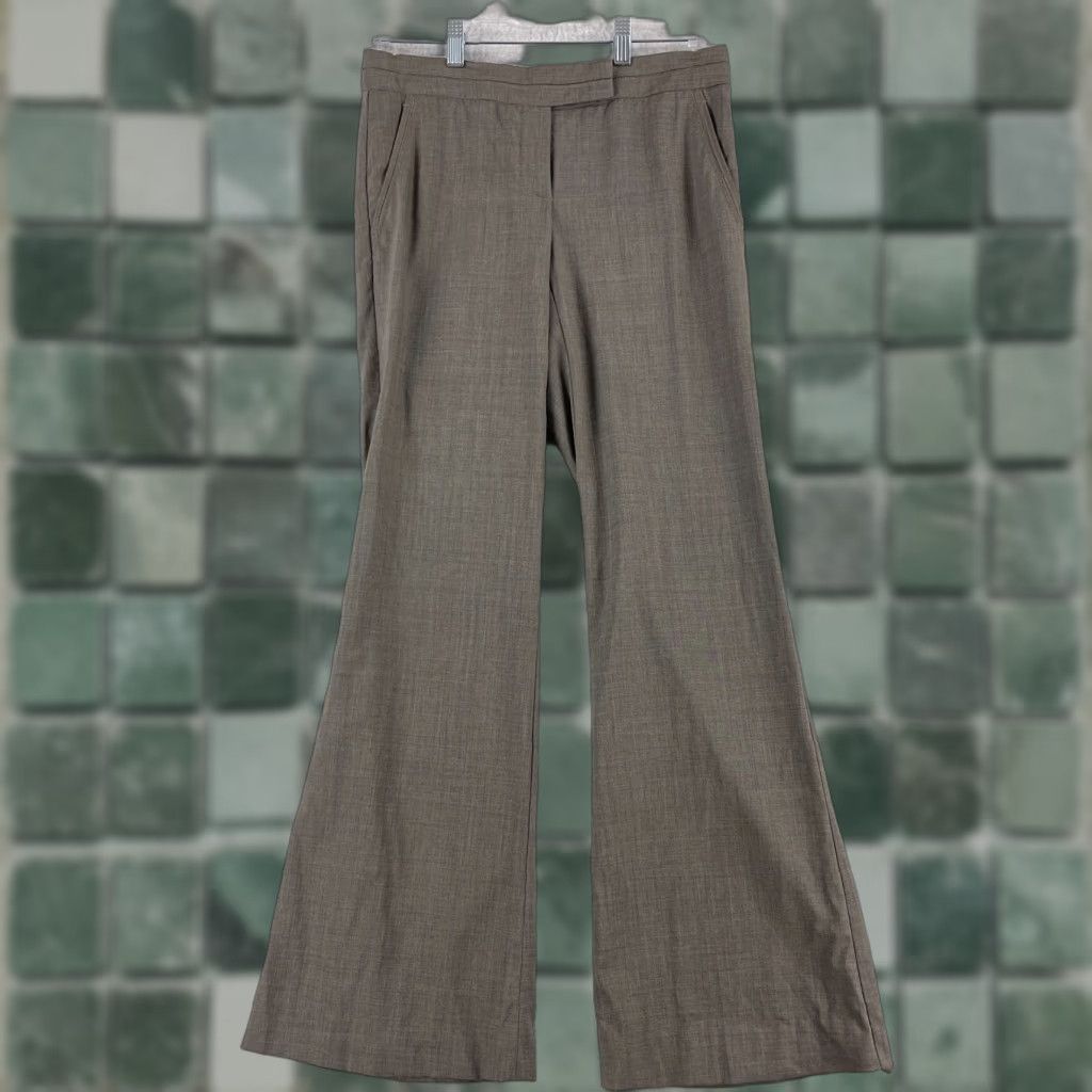 Theory Theory Brown Wide-Leg Wool Dress Pants Womens Size 30 Flat Front Work Wear Size 30" / US 8 / IT 44 - 1 Thumbnail