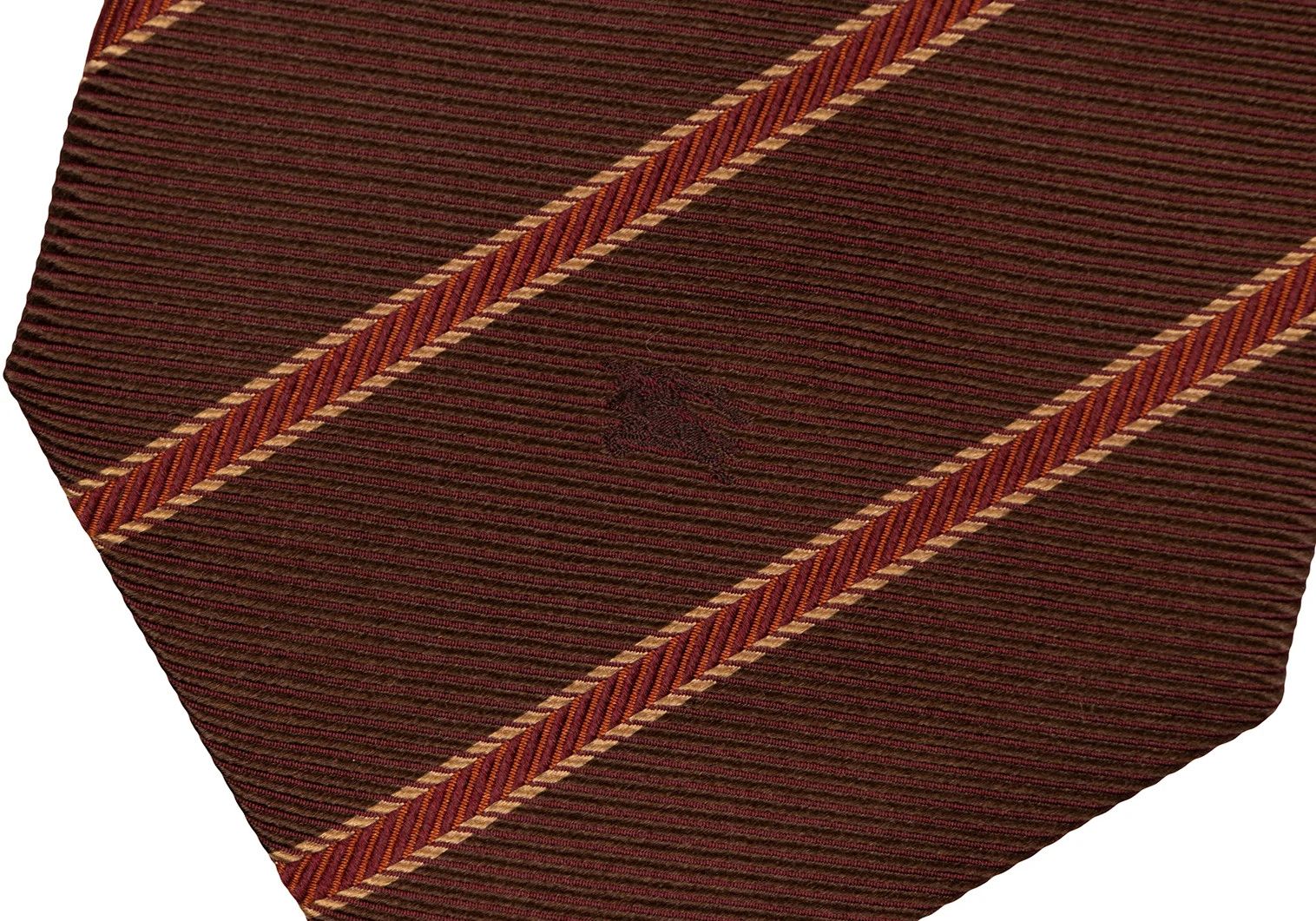 Burberry Regimental Silk Tie with Horse Embroidery in Brown Size ONE SIZE - 4 Thumbnail