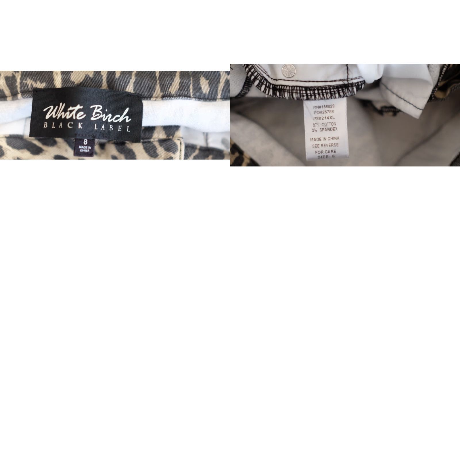 Vintage VINTAGE White Birch Jeans Animal Print Stretch Wide-Leg Womens 8 Beige/Black 29in Inseam 5-Pocket Denim Cotton/Spandex Womens Size 30" / US 8 / IT 44 - 8 Thumbnail