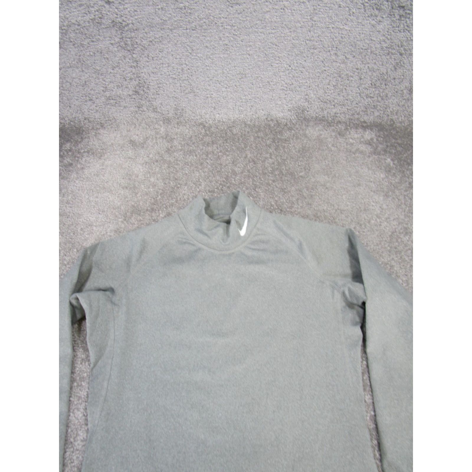 Nike Nike Pro Sweatshirt Womens Small Gray Mock Neck Pullover Running Size S / US 4 / IT 40 - 2 Thumbnail