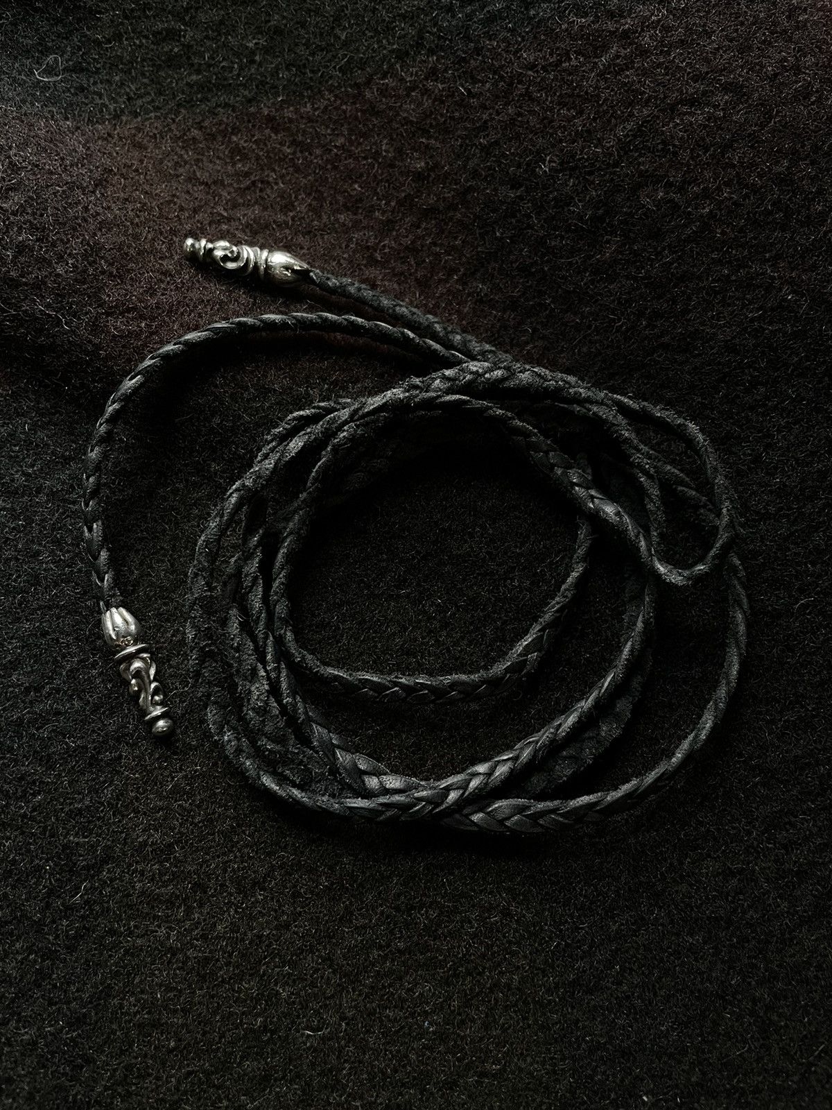 image of Chrome Hearts Bolo Tips Tie / Necklace / Bracelet in Black/Silver, Men's