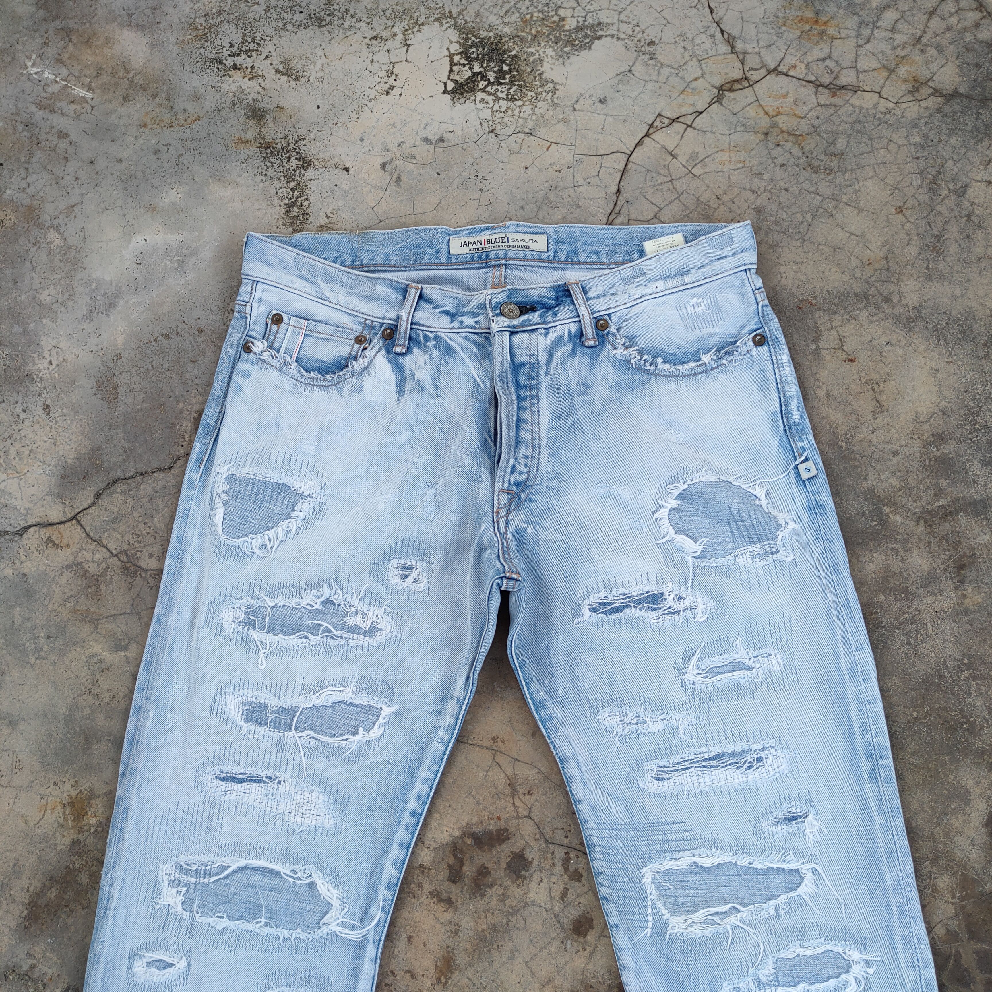 Blue Blue Japan # VINTAGE JAPAN BLUE FADED DISTRESSED JEANS PANTS Size US 34 / EU 50 - 4 Thumbnail
