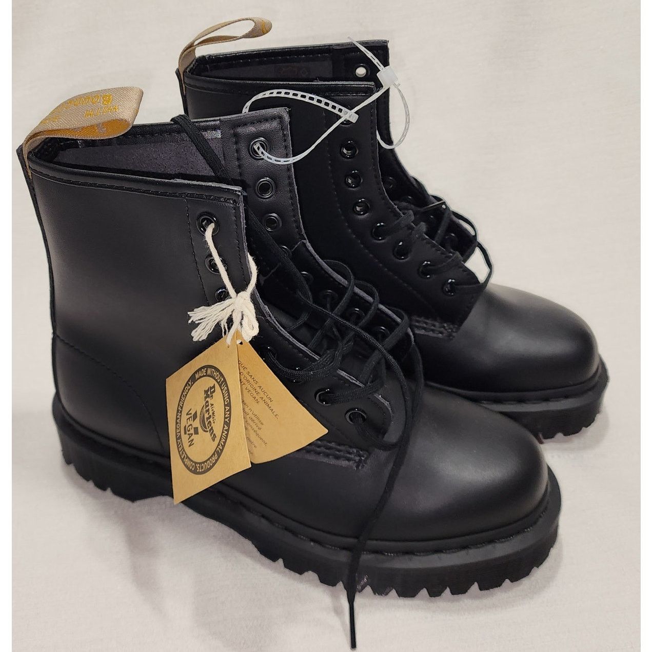 Dr. Martens Dr. Martens Vegan Leather ALL BLACK UNISEX US (7M) AND (8W) Size US 7 / EU 40 - 1 Thumbnail