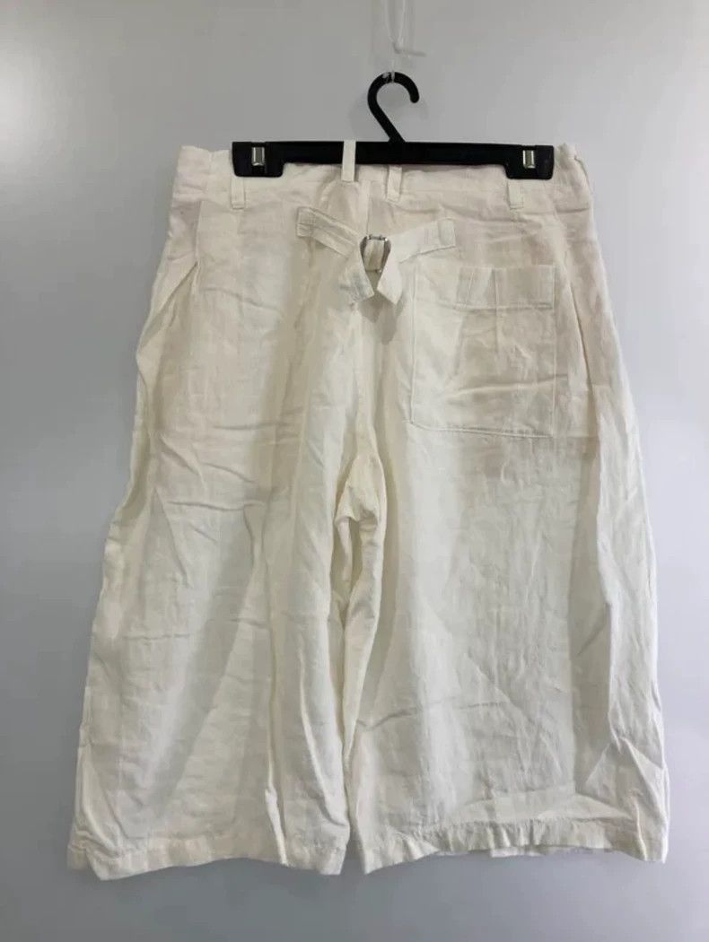 Yohji Yamamoto Yohji Yamamoto Yohji Yamamoto White Linen Shorts Size US 27 - 2 Thumbnail