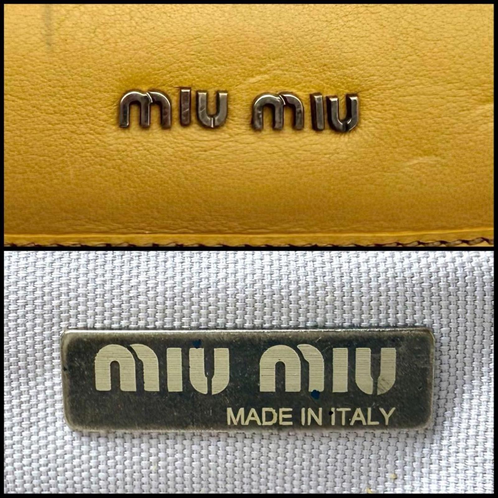Miu Miu Miu Miu - Yellow Suede Shoulder Bag Decorative Accent Size ONE SIZE - 7 Thumbnail