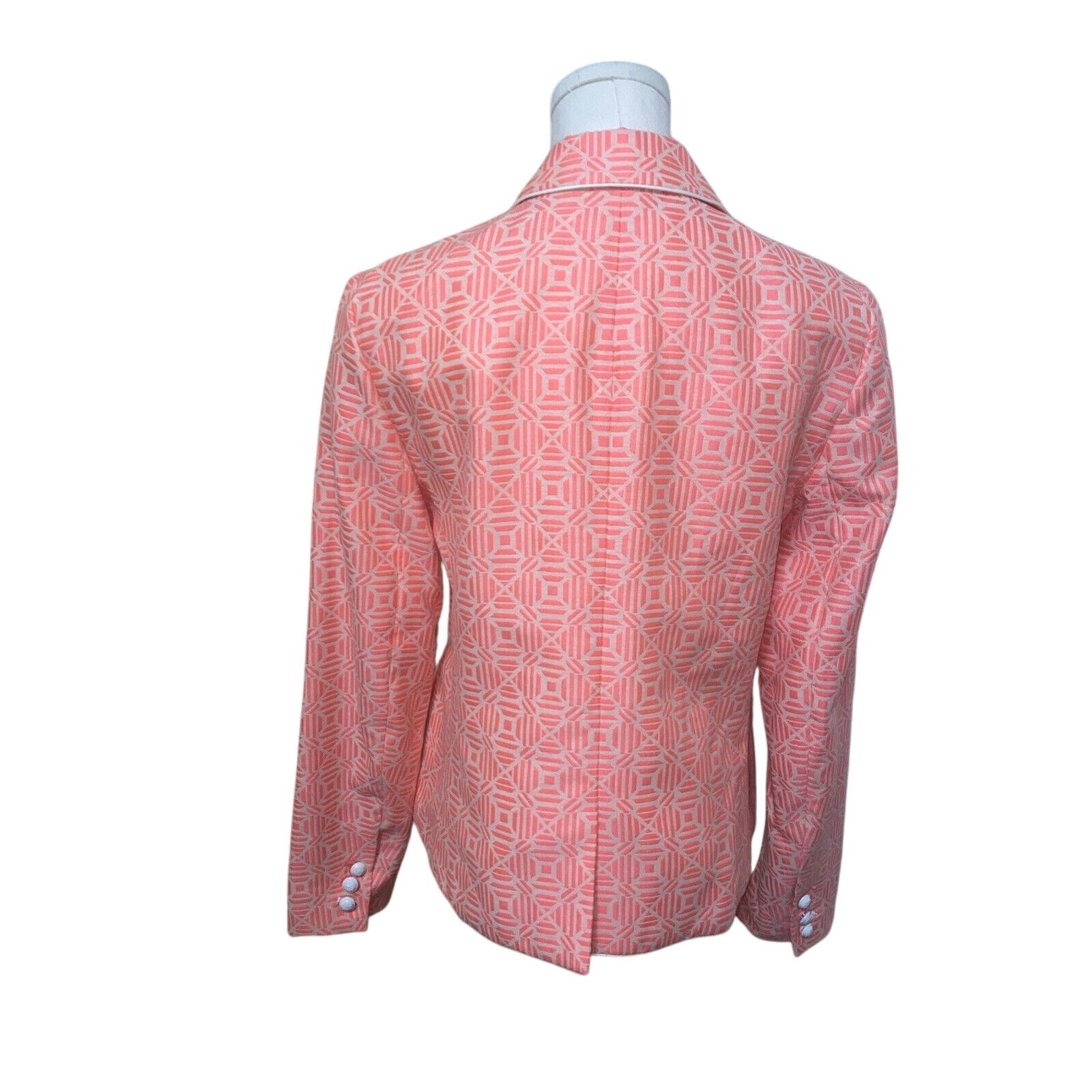 Gap Gap Academy Blazer Jacket Sz 6 Neon Pink White Geometric Size M / US 6-8 / IT 42-44 - 5 Thumbnail