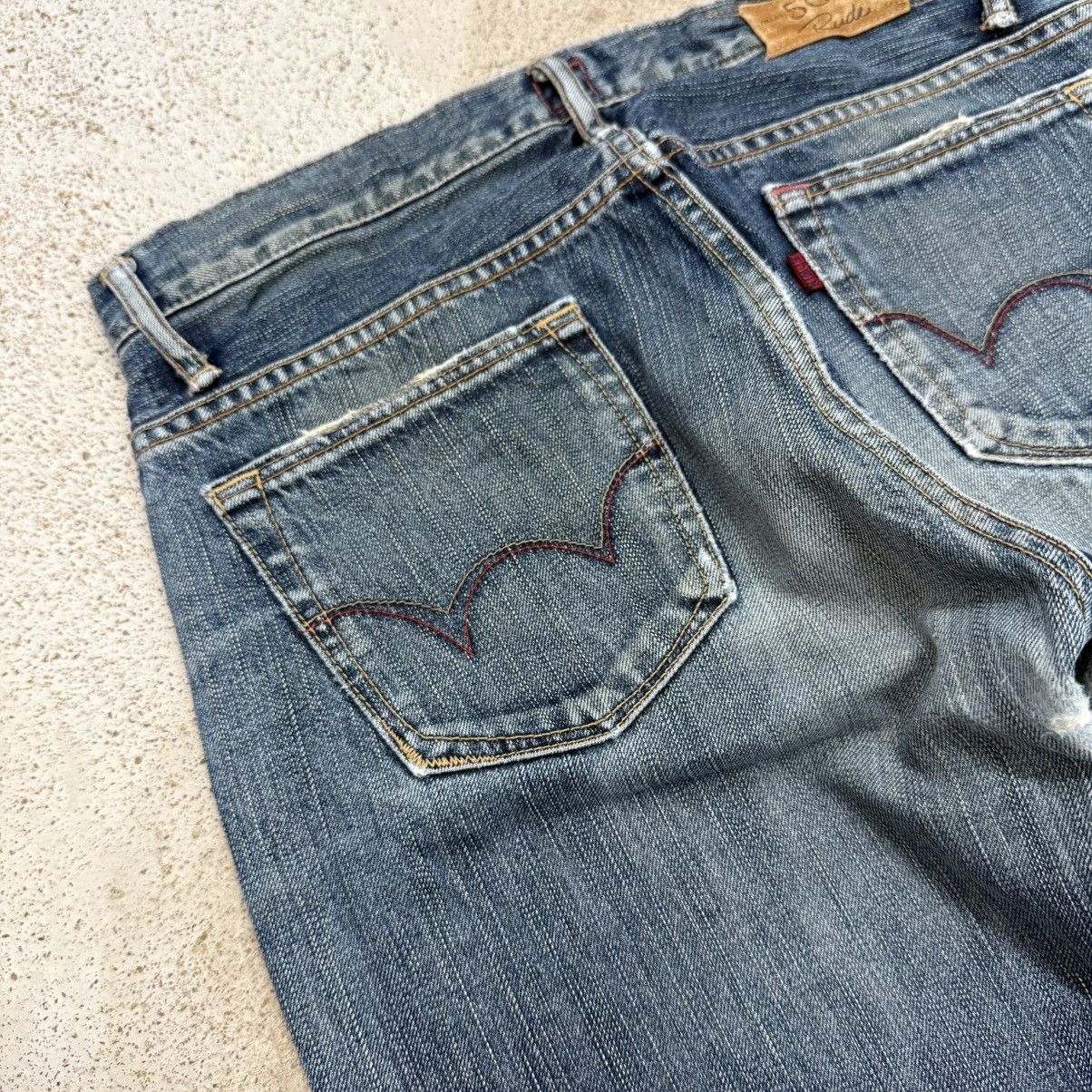 Edwin Miss Edwin 503 Rude Distressed Japanese Denim Pants Size 28" / US 6 / IT 42 - 15 Thumbnail