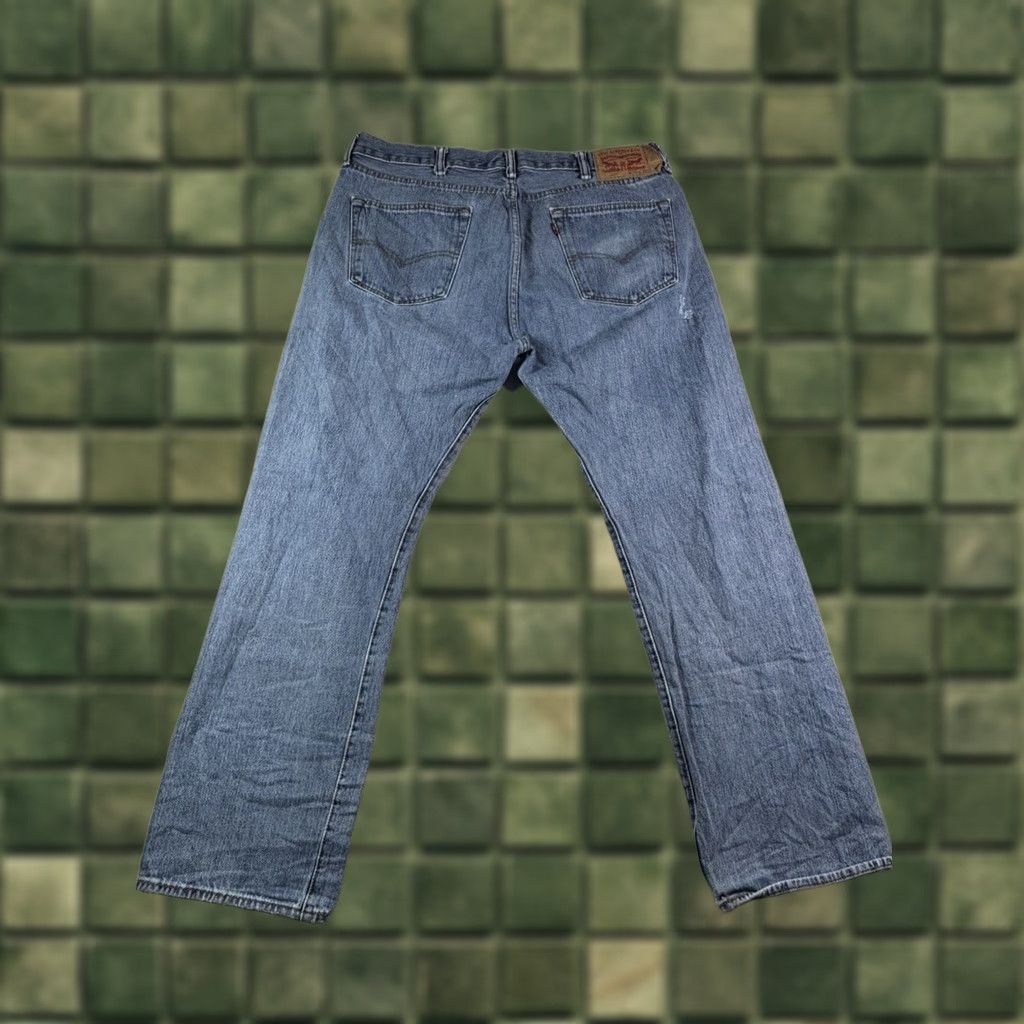 Levi's Levi's 501 Jeans Men's 38x32 Blue Medium Wash Distressed Denim Button Fly Regular Fit 5-Pocket Vintage: No 90s Theme) Mens Size US 38 / EU 54 - 1 Thumbnail