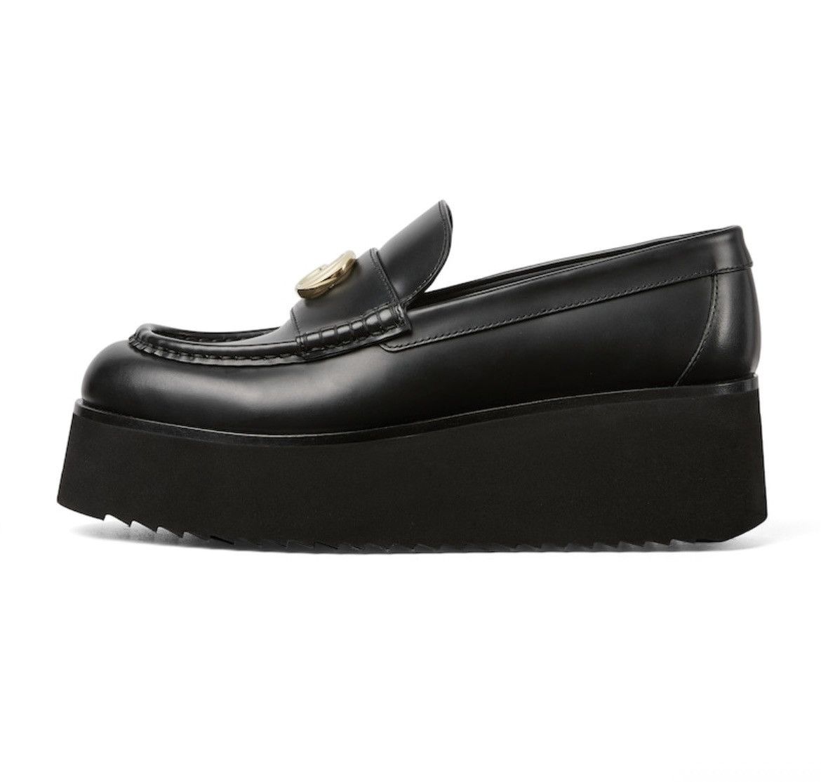 Gucci Gucci Moccasin Leather Loafers 5.5cm Black Millennial Ribot Size US 8 / IT 38 - 3 Thumbnail