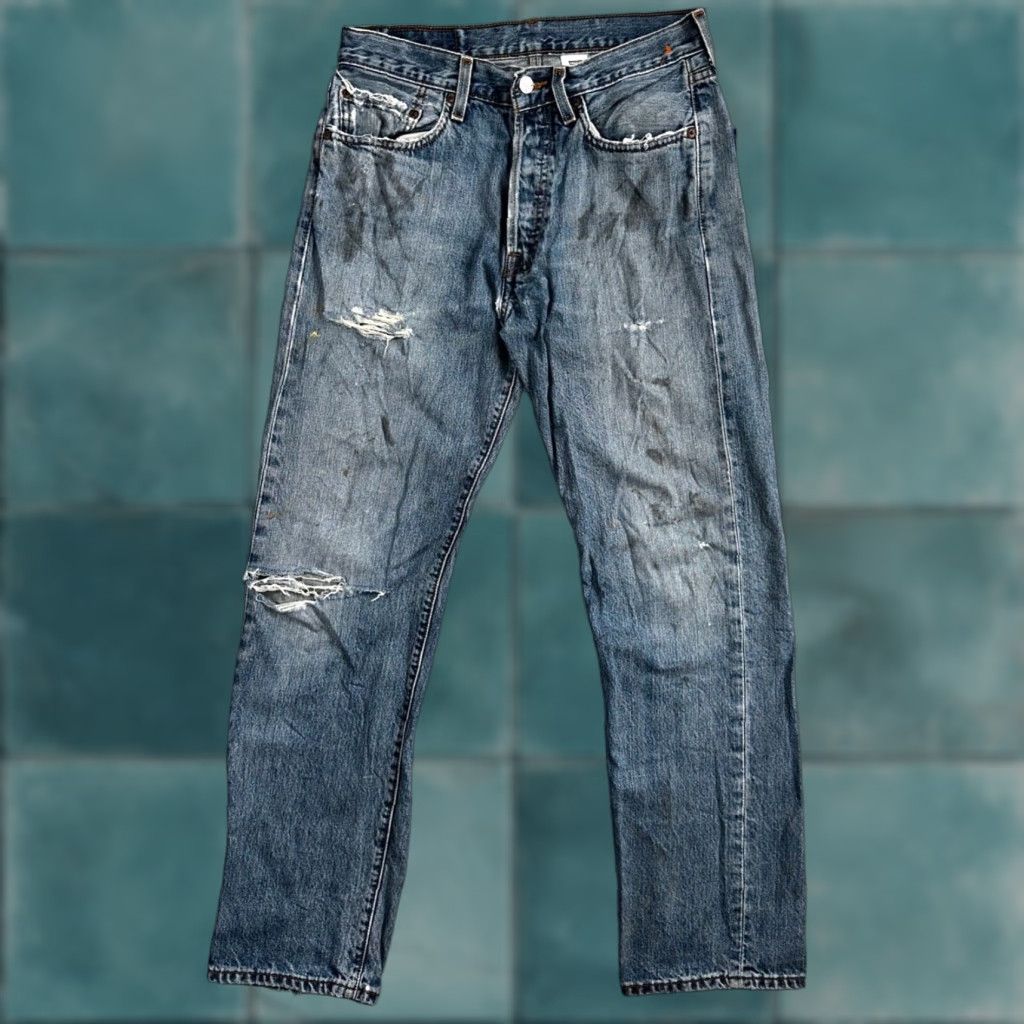 Levi's VINTAGE Levi's 501 Jeans Straight Levi's Men 31x32 Blue Denim 90s 501 Series Regular Mens Jeans Size US 31 - 1 Thumbnail