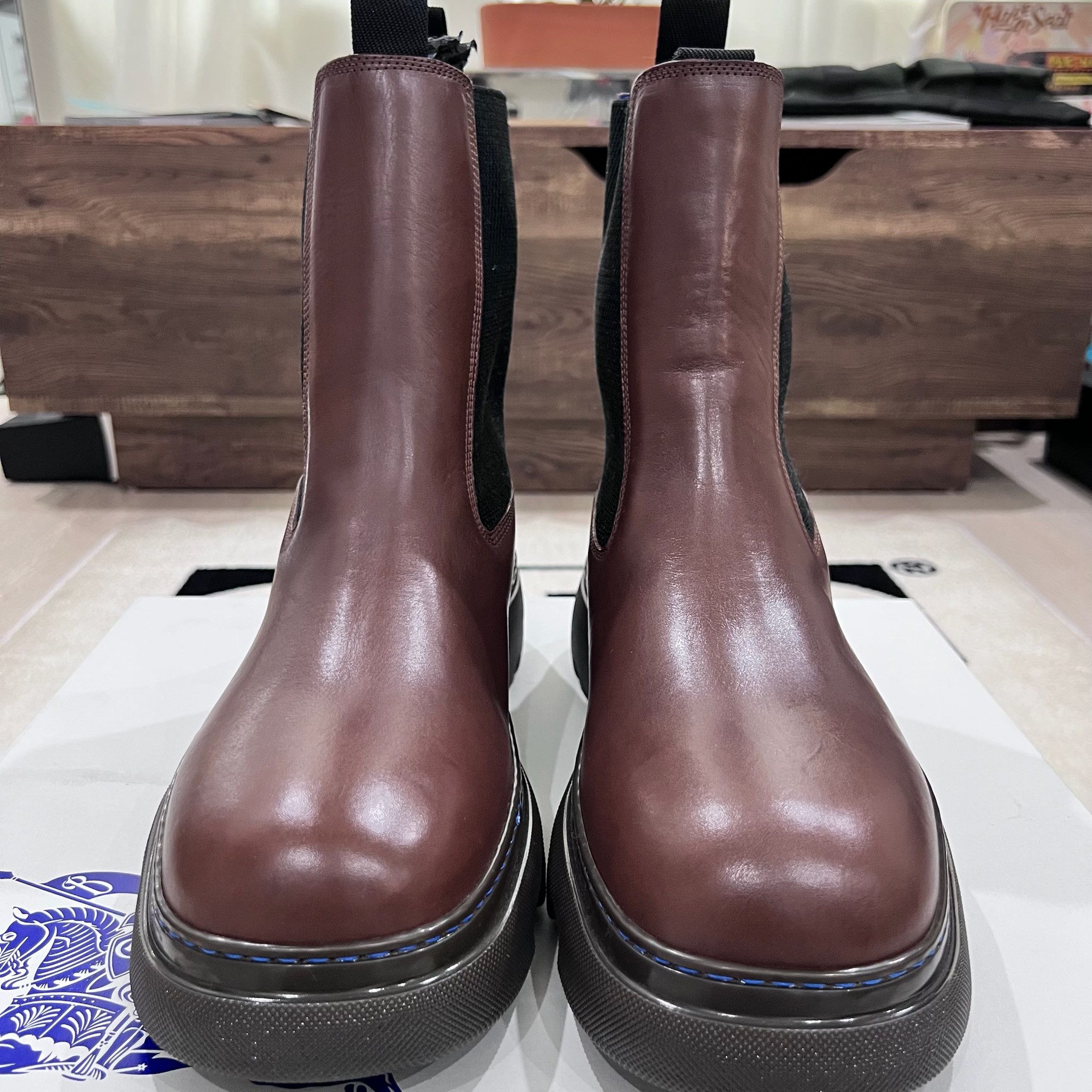 Burberry Burberry Creeper Chunky Sole Leather Chelsea Slip On Boots Size US 9 / EU 42 - 5 Thumbnail