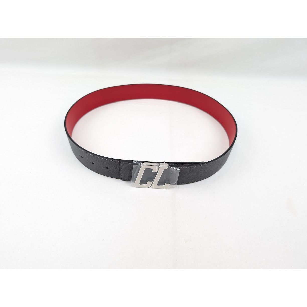 Christian Louboutin o1rshd1 Size: 85 / Happy RUI CL Logo Belt Smoky/Loubi/Silver Size 34 - 8 Thumbnail
