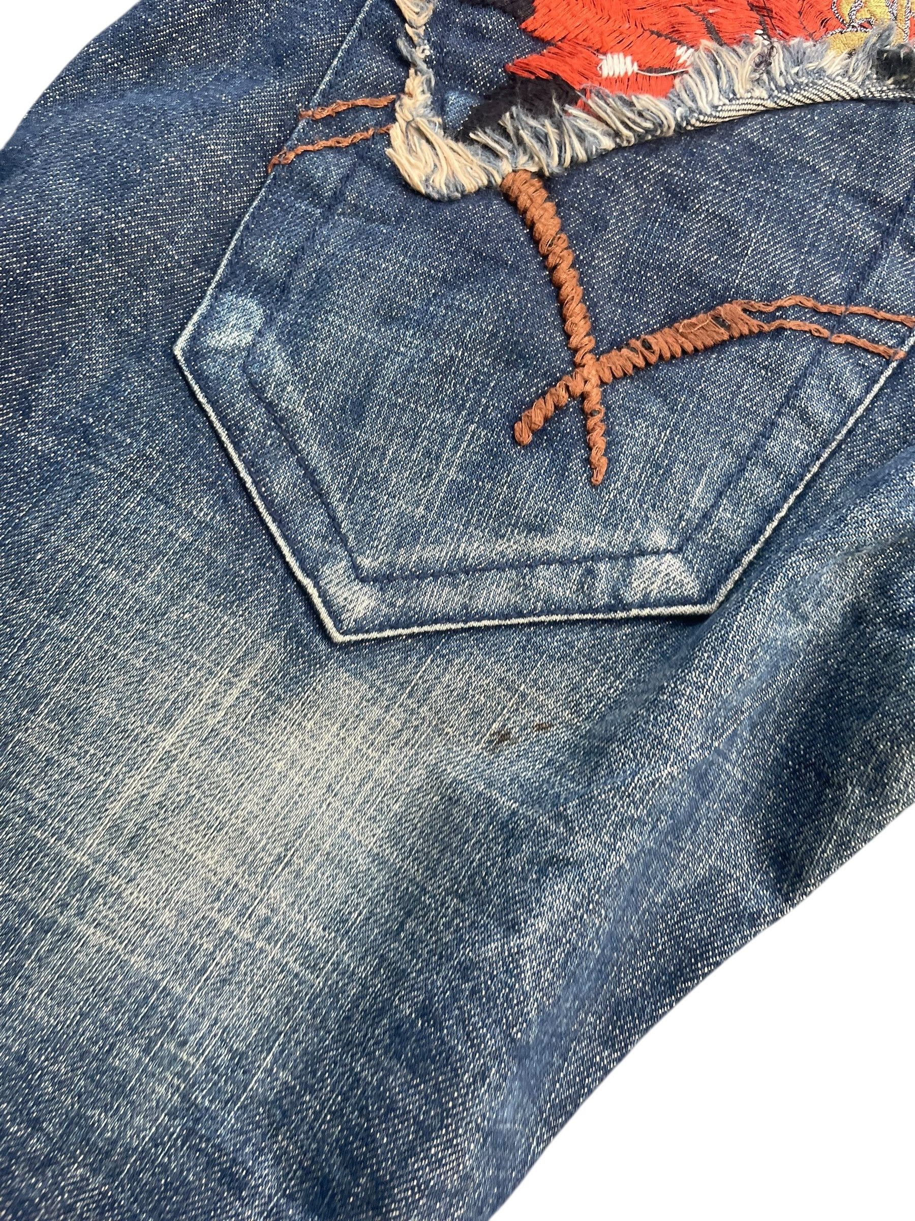 Japanese Brand Red Pepper Crazy Emboiderey Denim Size 31" - 15 Thumbnail