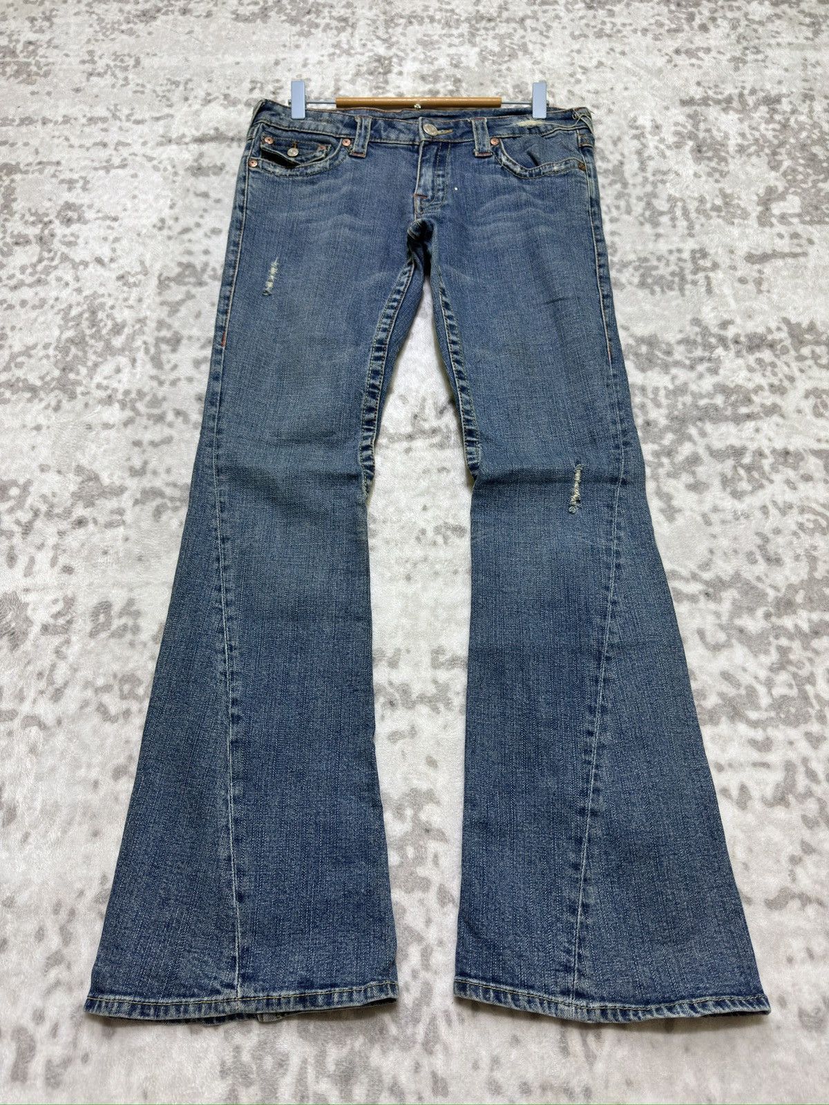 True Religion Flared True Religion Joey Distressed Boot Cut Low Rise Denim Size US 30 / EU 46 - 1 Thumbnail