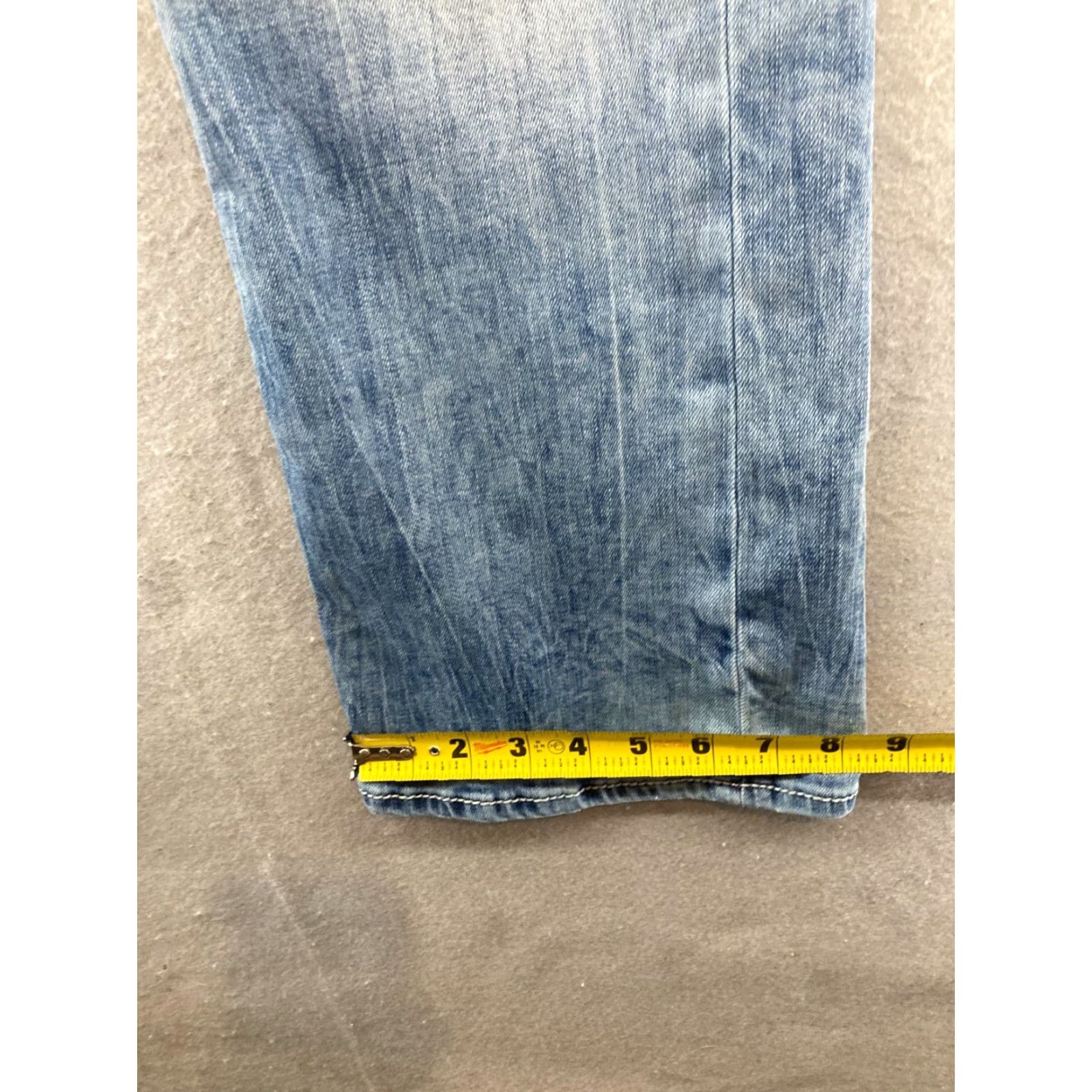 Vintage Salvage Supply Men's Jeans 34x30 Blue Distressed Straight Fit 5-Pocket Comfort Grunge Hip Hop Size US 34 / EU 50 - 4 Thumbnail