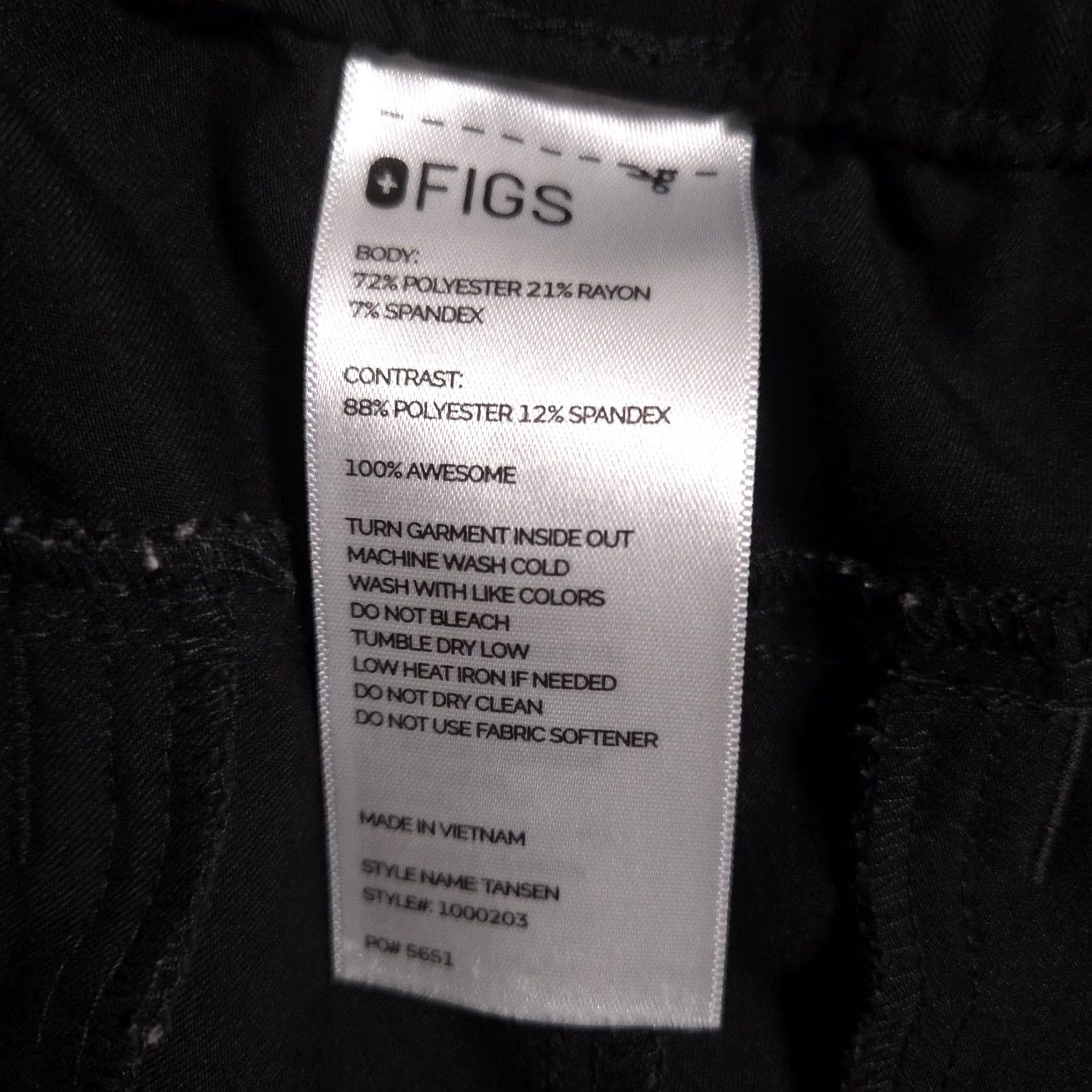 Vintage FIGS Pants Womens Large Tall Black Jogger Scrub Technical Collection Stretch Size 36" / US 14 / IT 50 - 5 Thumbnail