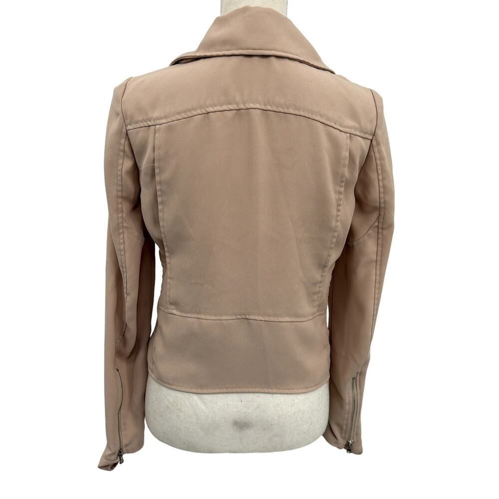 Kenneth Cole Kenneth Cole New York Women's Tan Moto Jacket Size S Long Sleeve Zippered Baddie Size S / US 4 / IT 40 - 2 Thumbnail