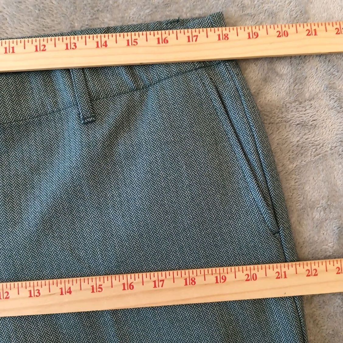 J. Jill J. Jill Pants Womens Large Green Herringbone Cuffed Pull On Pockets Ankle Straight Vintage No Size 36" / US 14 / IT 50 - 3 Thumbnail