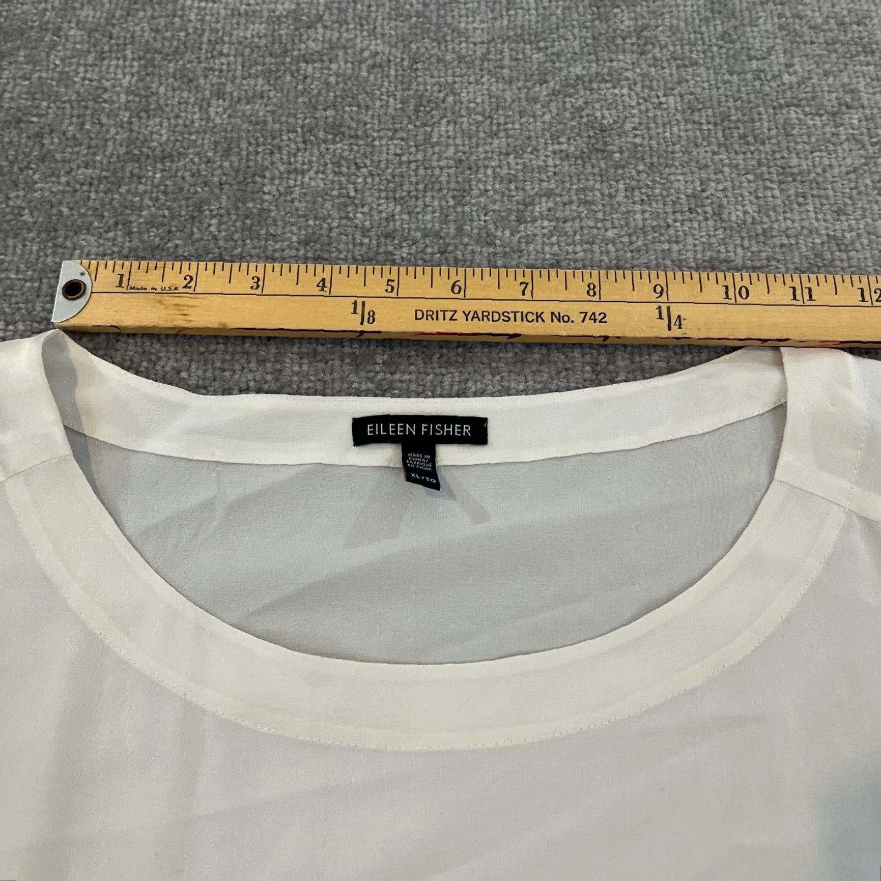 Eileen Fisher EILEEN FISHER Dress Womens XL Ivory White Silk Lightweight Shift Boat Neck Casual Formal Size XL / US 12-14 / IT 48-50 - 5 Thumbnail