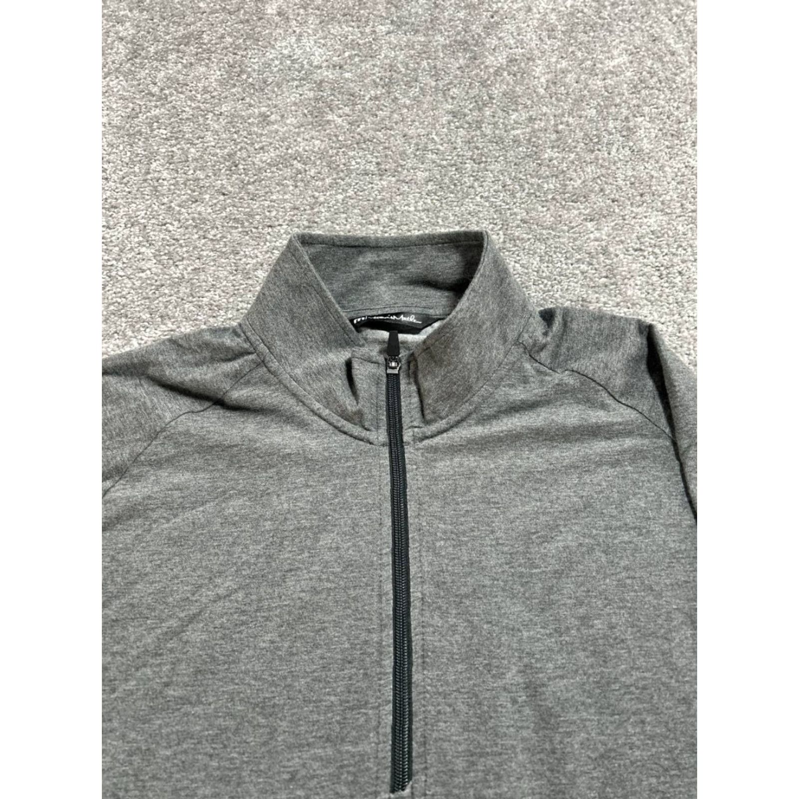 TravisMathew Travis Mathew Sweater Mens XL Gray Golf Cotton Blend Quarter Zip Logo Pullover Knit Mock Neck Long Sleeve Casual Winter Fall Spring Shirt Mens Size US XL / EU 56 / 4 - 2 Thumbnail