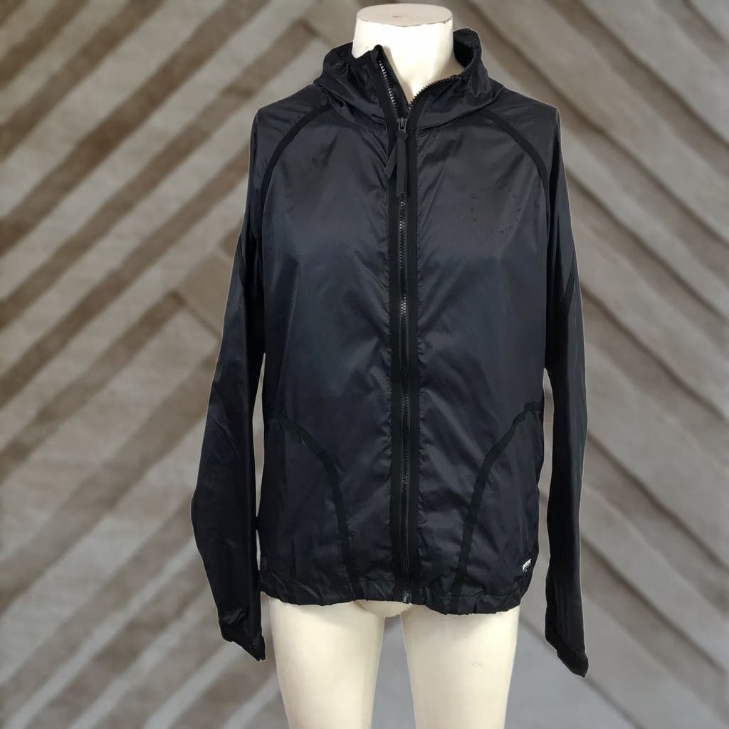 Vintage Mystic Boarding Mens Black Hooded Windbreaker Jacket Large Full Zip Ripstop Size US L / EU 52-54 / 3 - 1 Thumbnail