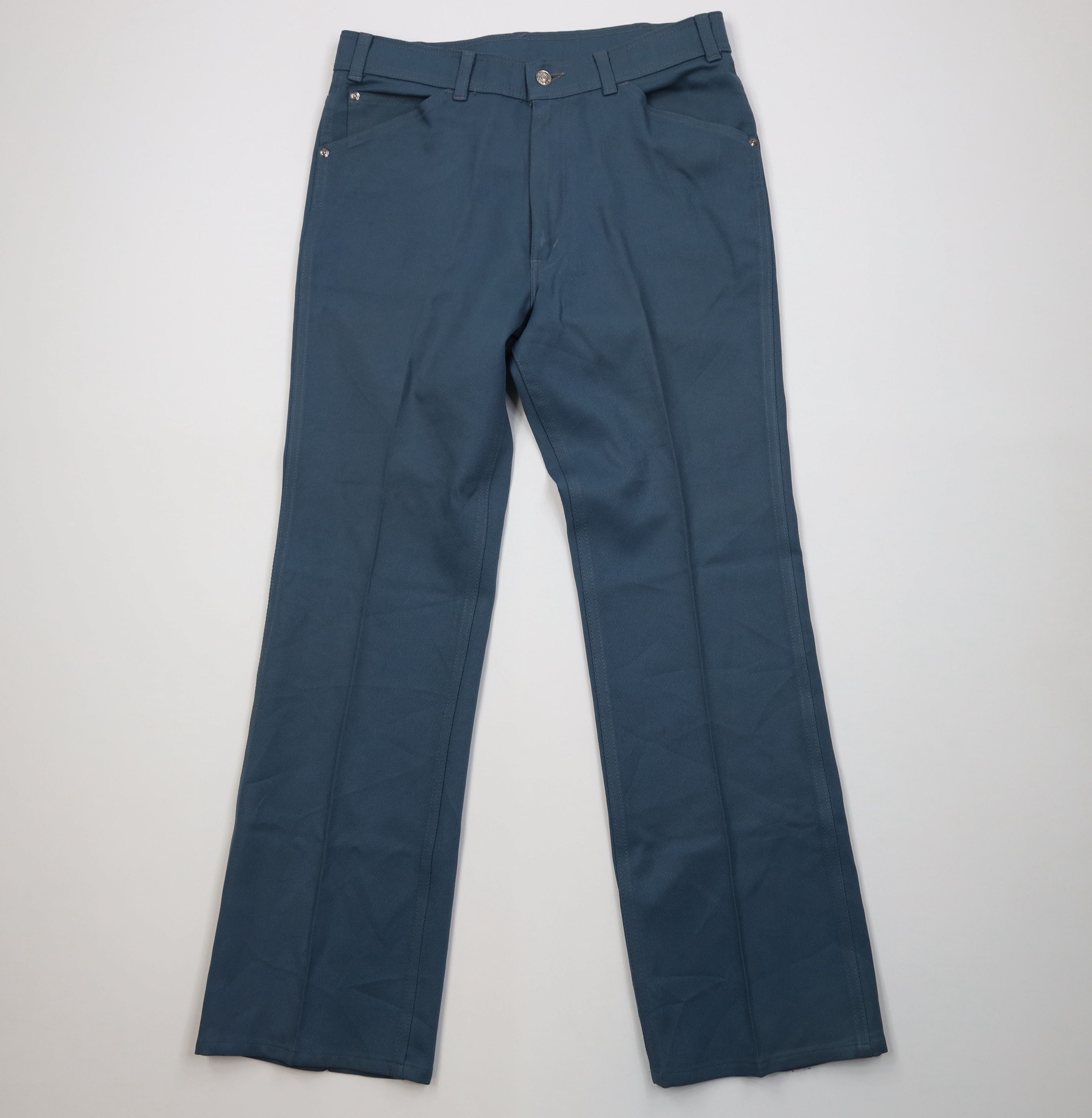 Vintage 70s Levis Knit Wide Leg Bell Bottoms Pants Blue USA