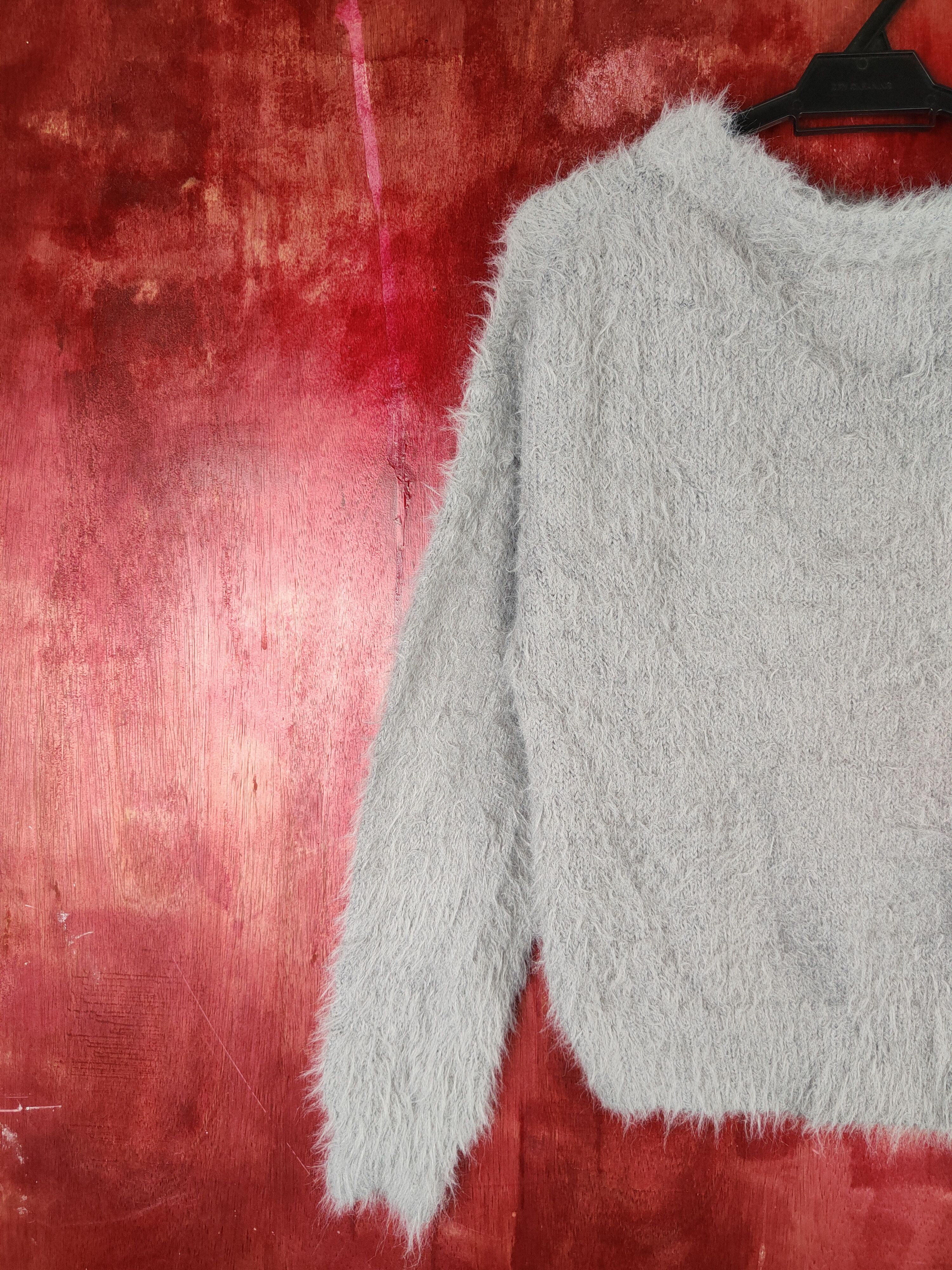 Japanese Brand Lowrys Farm Gray Shag Shaggy Fur Mohair Knitwear #S1956 Size M / US 6-8 / IT 42-44 - 8 Thumbnail