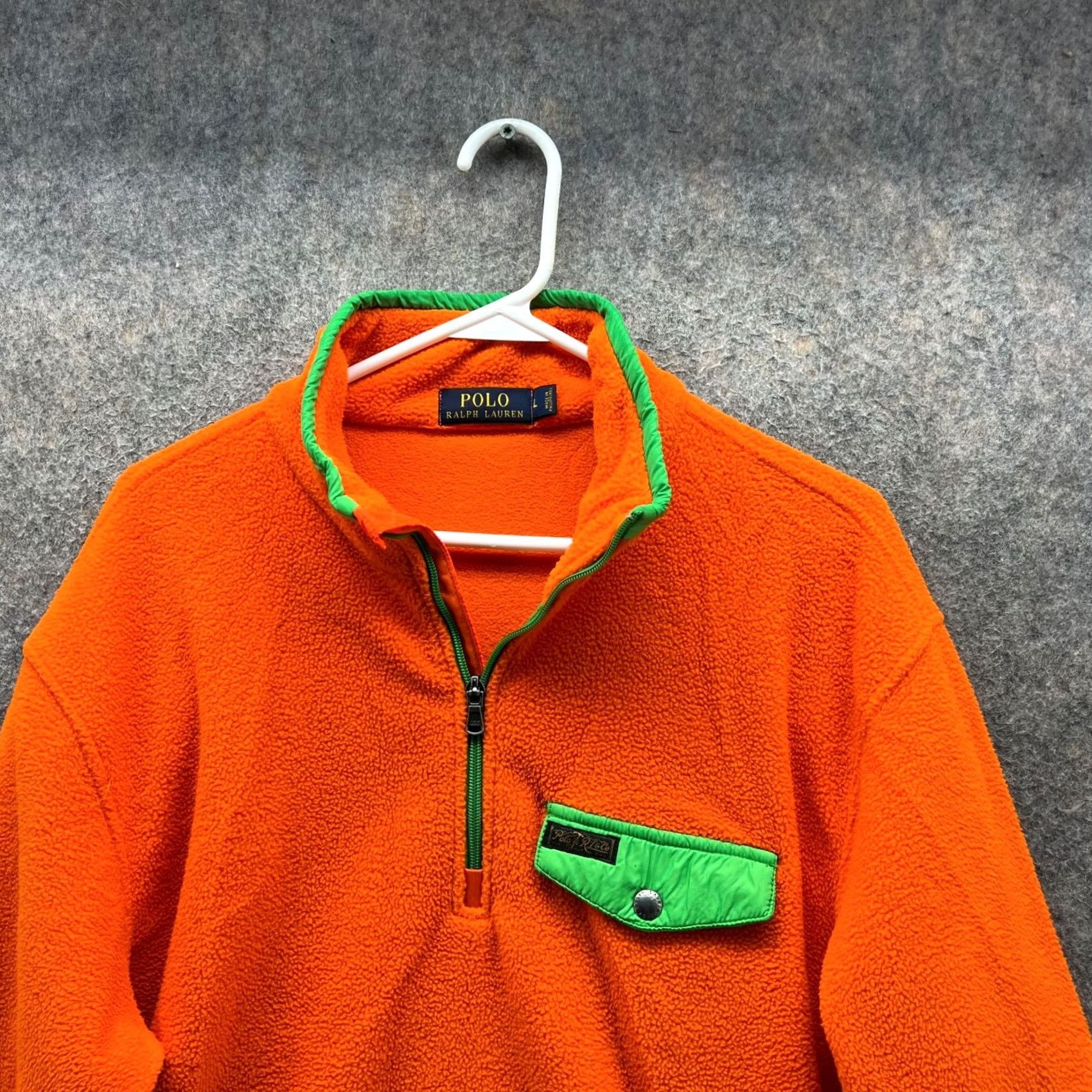 Polo Ralph Lauren VINTAGE Polo Ralph Lauren Hoodie/Fleece Pullover Sweatshirt Jacket 1/2 Zip Orange Men Large MENS Regular/Adult Large Size US L / EU 52-54 / 3 - 6 Thumbnail
